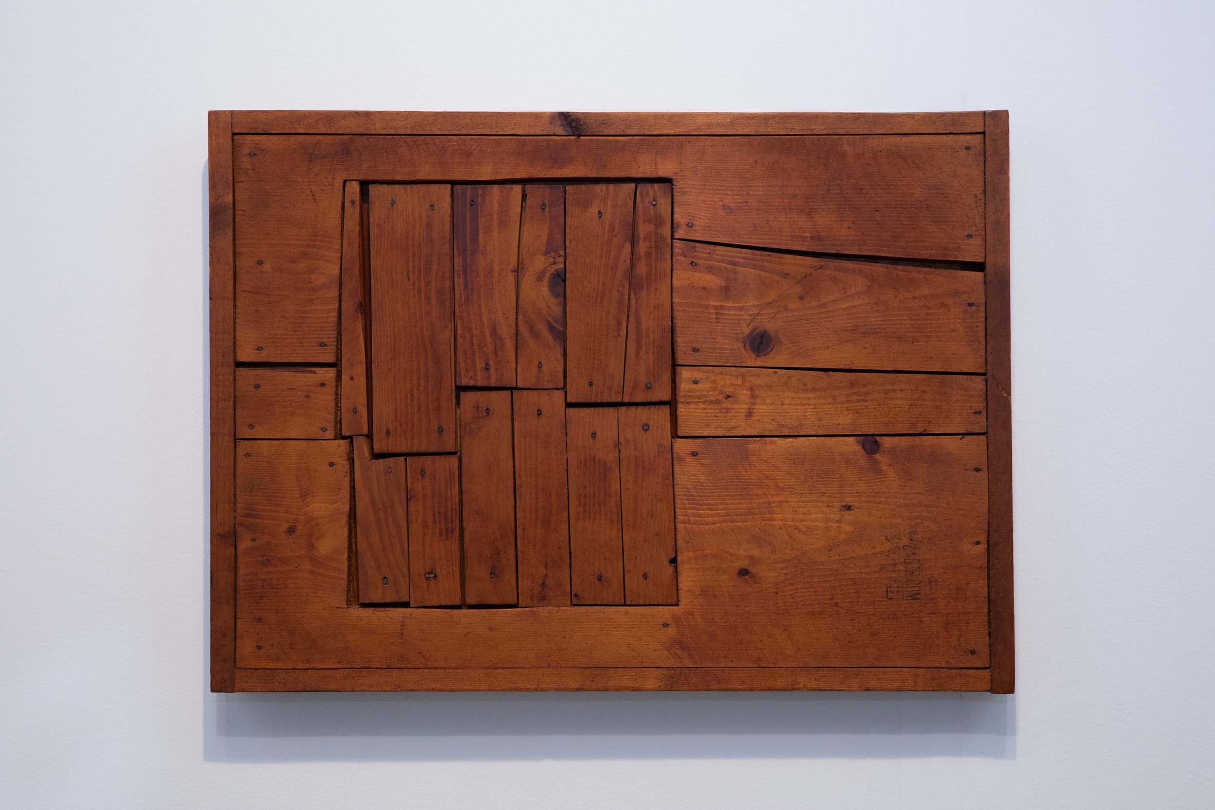  Mildred Thompson  Wood Picture  (ca. 1975) Found Wood 18.5 x 25.5 in Collection of the Mildred Thompson Estate 