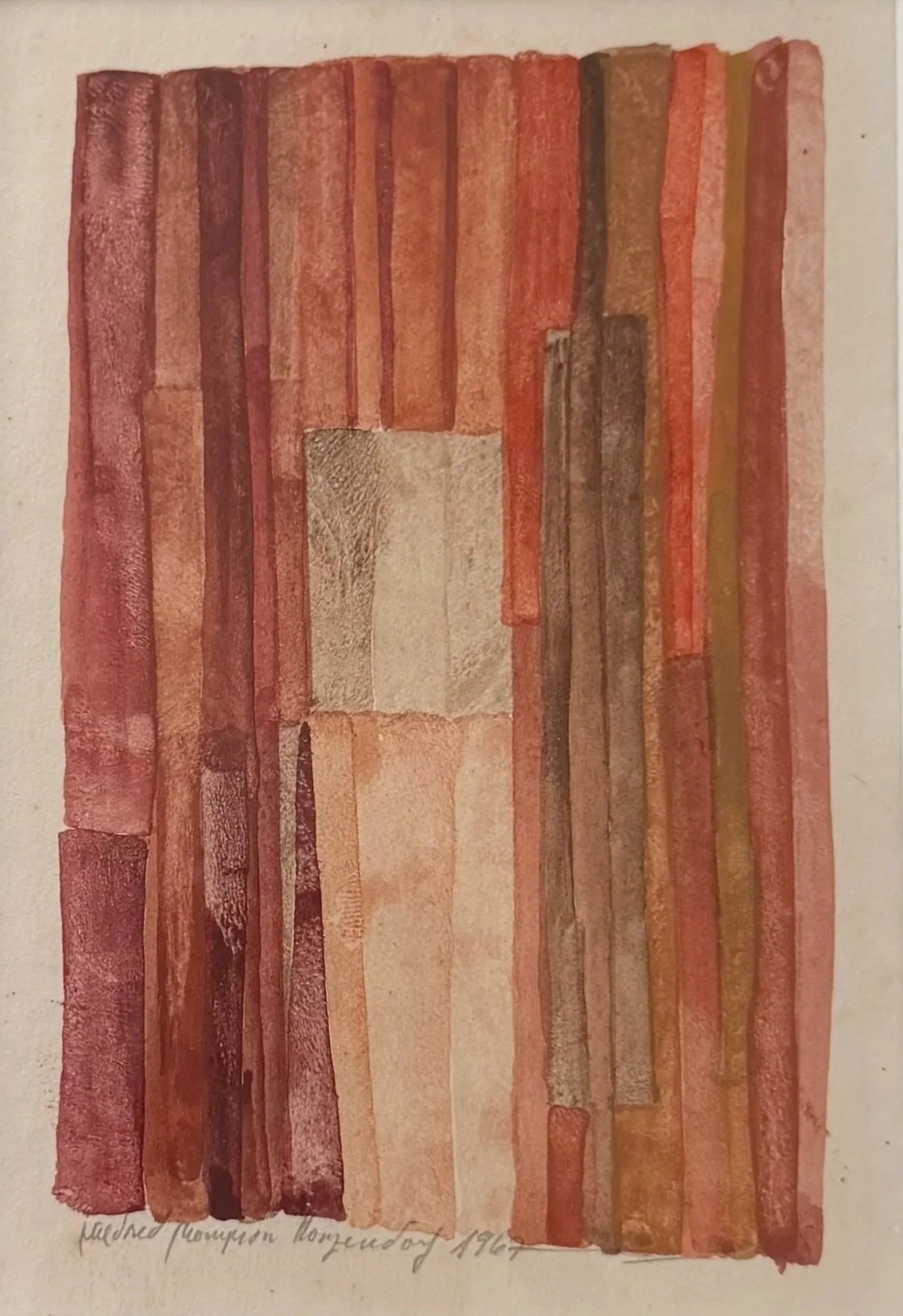  Mildred Thompson  Untitled (Konzendorf) , 1967 watercolor on paper 5 x 3.5 in Collection of the Mildred Thompson Estate 