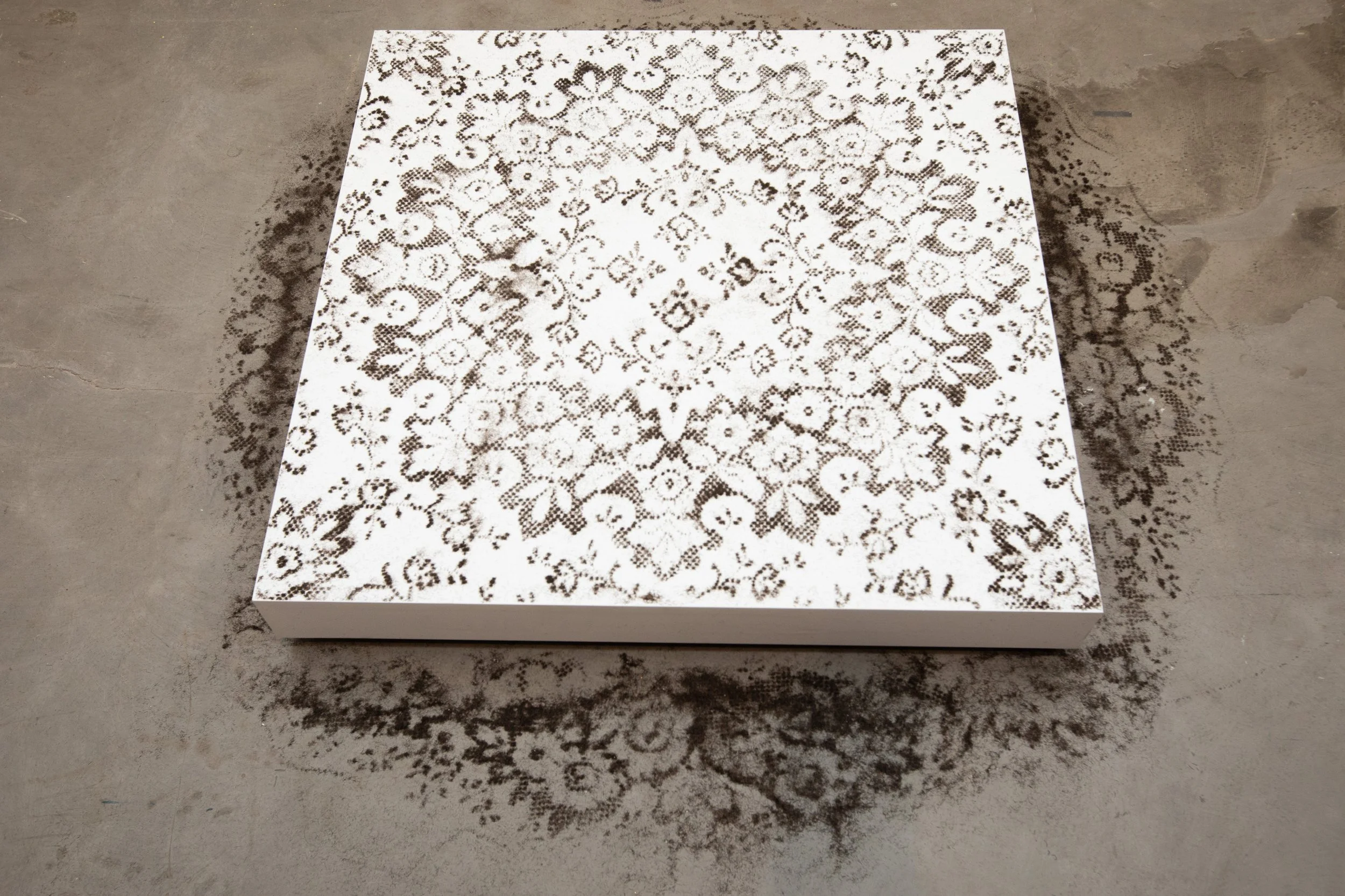  Althea Murphy-Price  Placement  2012/2026 synthetic and human hair clippings 48 × 48 × 4.25 in Courtesy of the Artist 