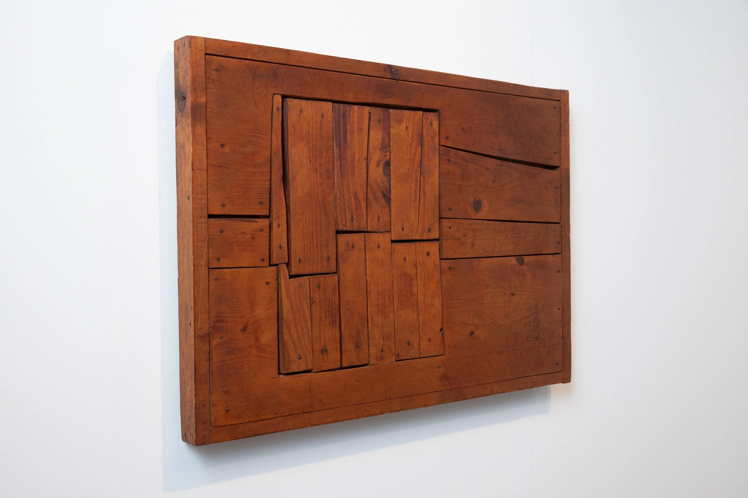  Mildred Thompson  Wood Picture  (ca. 1975) Found Wood 18.5 × 25.5 in Collection of the Mildred Thompson Estate 