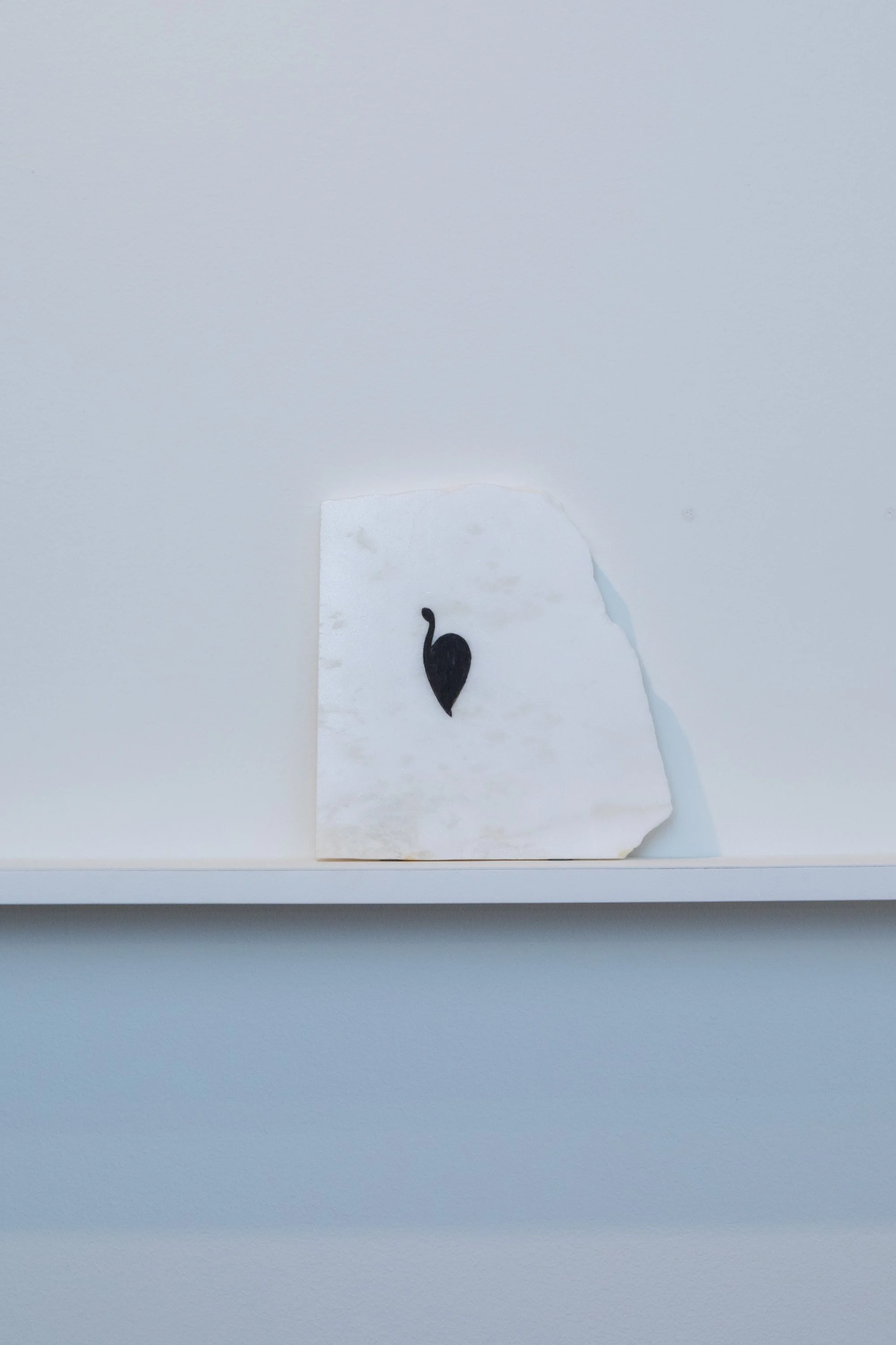  Léonie Guyer  Untitled, no 123 , 2024 oil and incised line on marble 7 3/8 × 7 in Courtesy of the Artist 