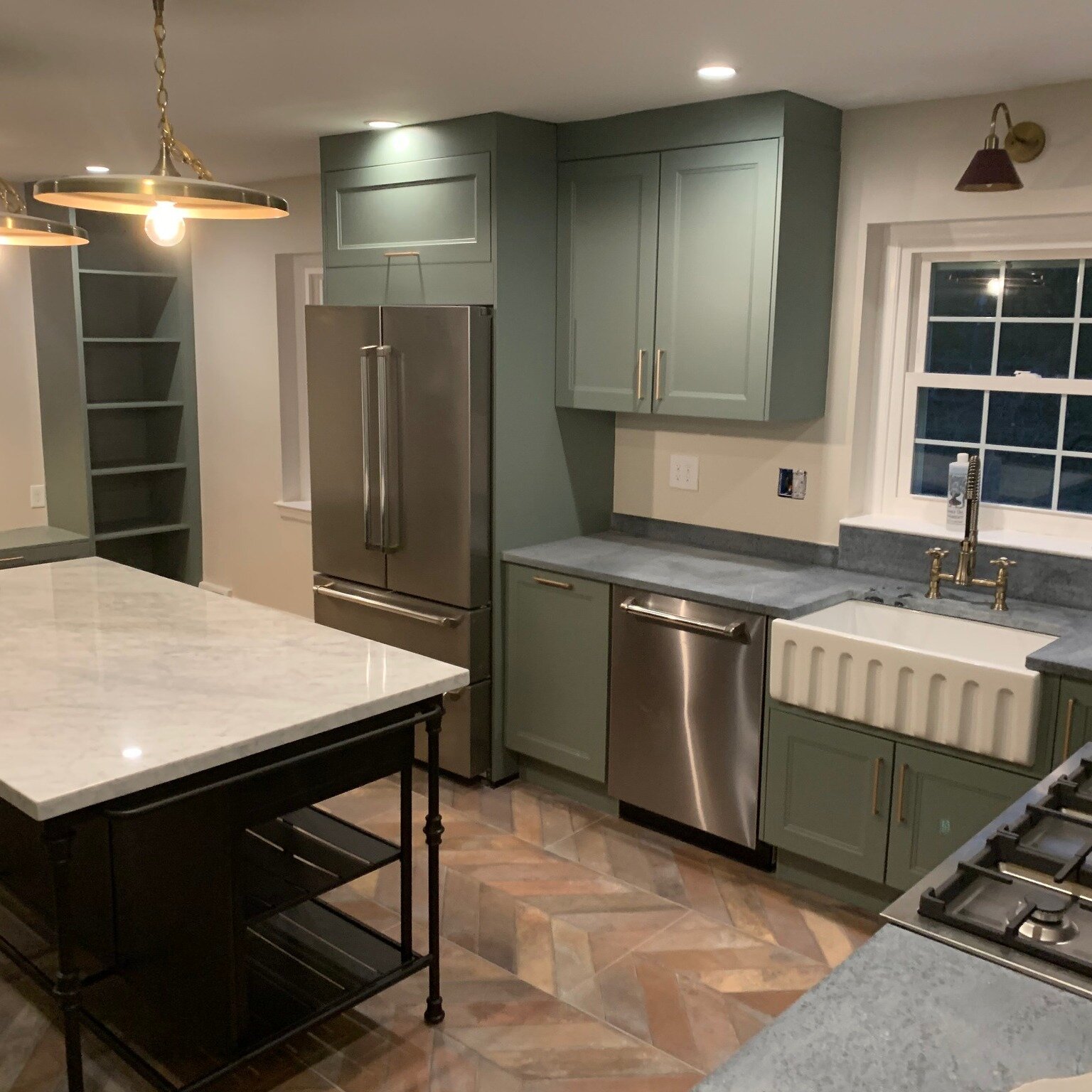 The Grey Noll Designs construction team just finished this gorgeous remodel. This tranquil kitchen in Wayne, PA will be the center of this beautiful family&rsquo;s home. The gentle green is the perfect color for this calm and welcoming space. Thank y