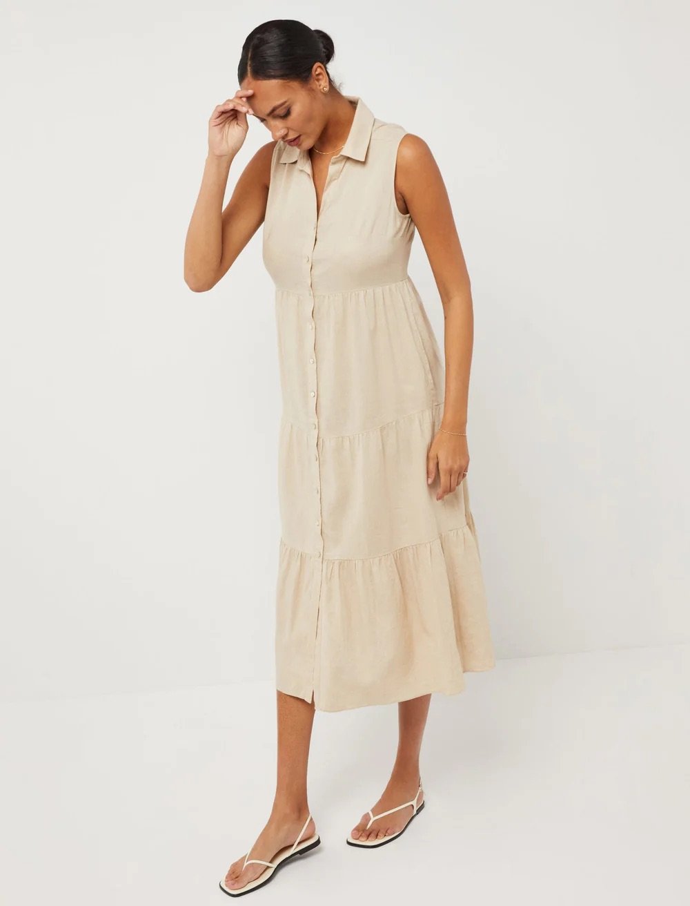 Tracy Long Tiered Button Front Maxi 3.jpeg