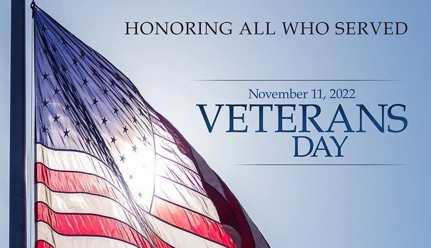 Just a reminder that tomorrow is Veterans Day, and we will be offering free lunch specials or one meat plates to veterans!