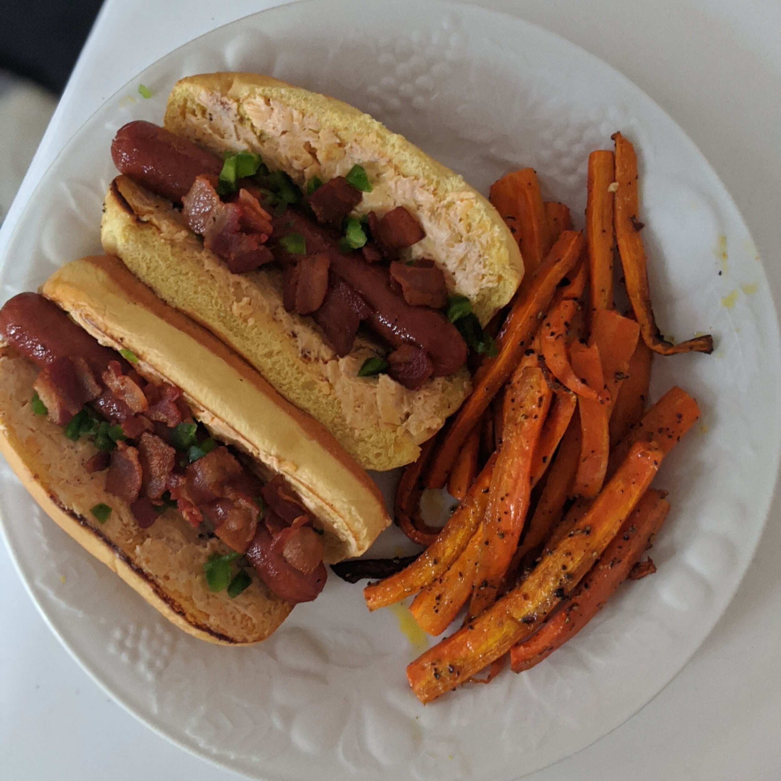 Hot Dogs + Carrot Fries