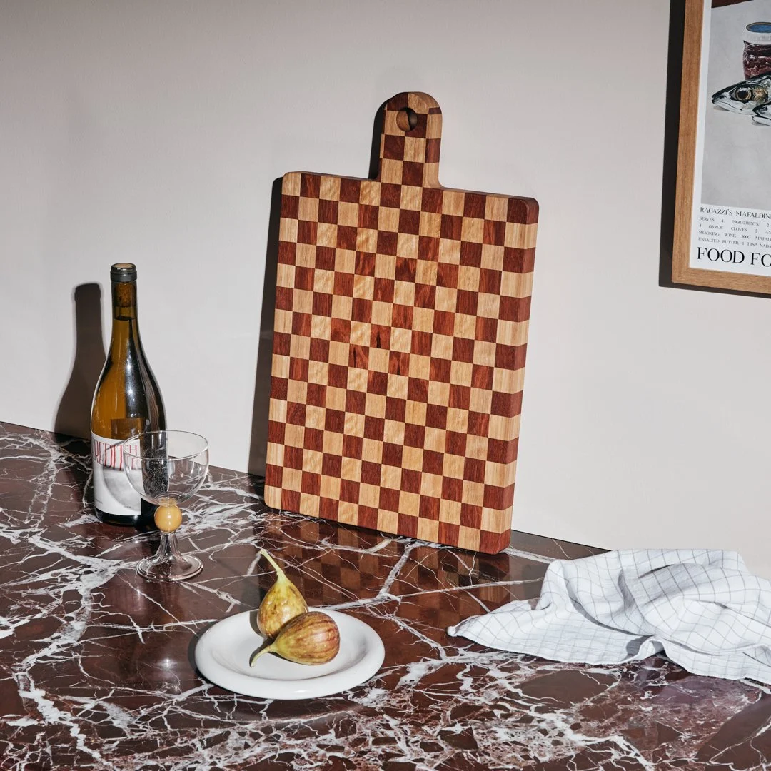 Rectangular Serving Board Blackbutt and Jarrah Check