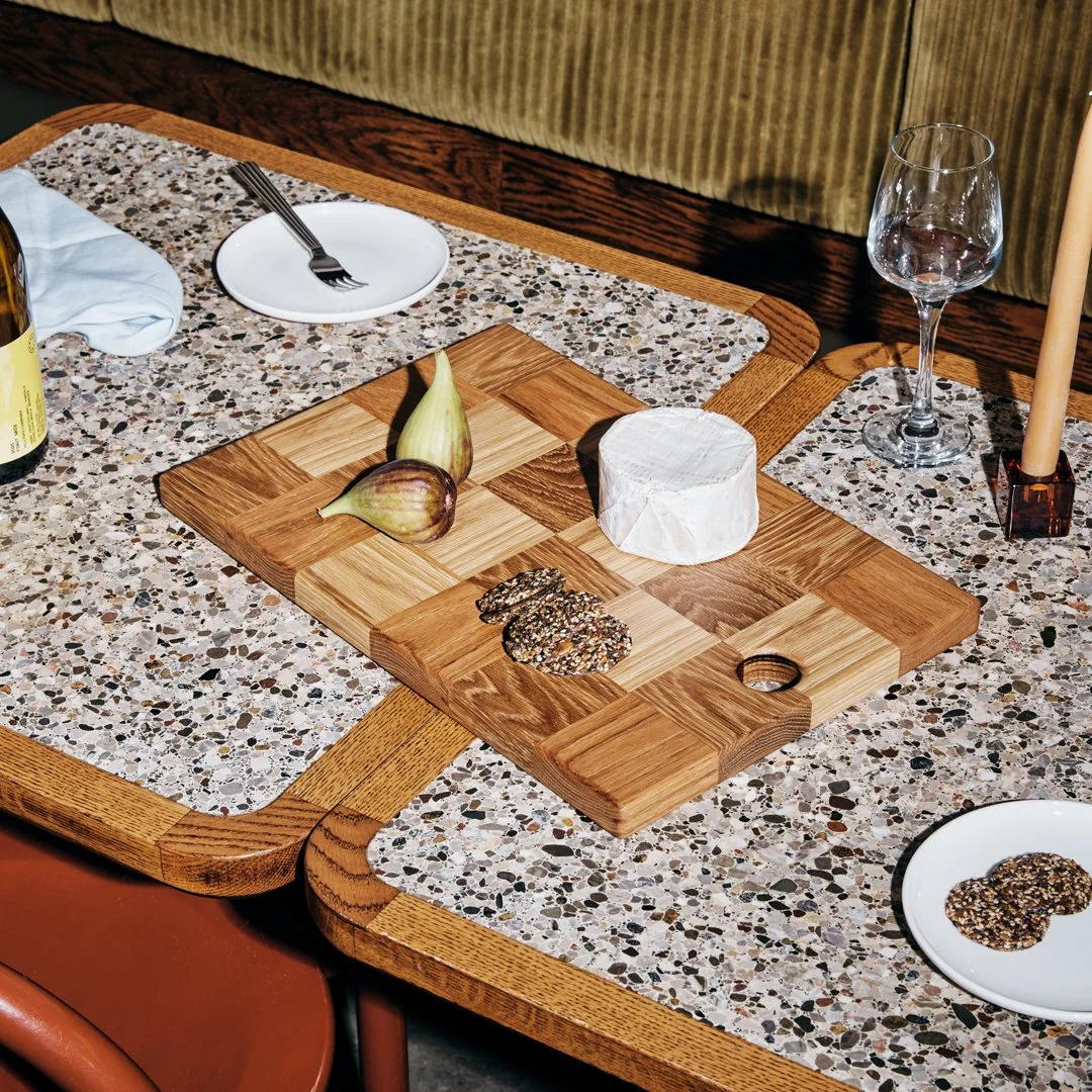 Alternating Check Serving Board American Oak