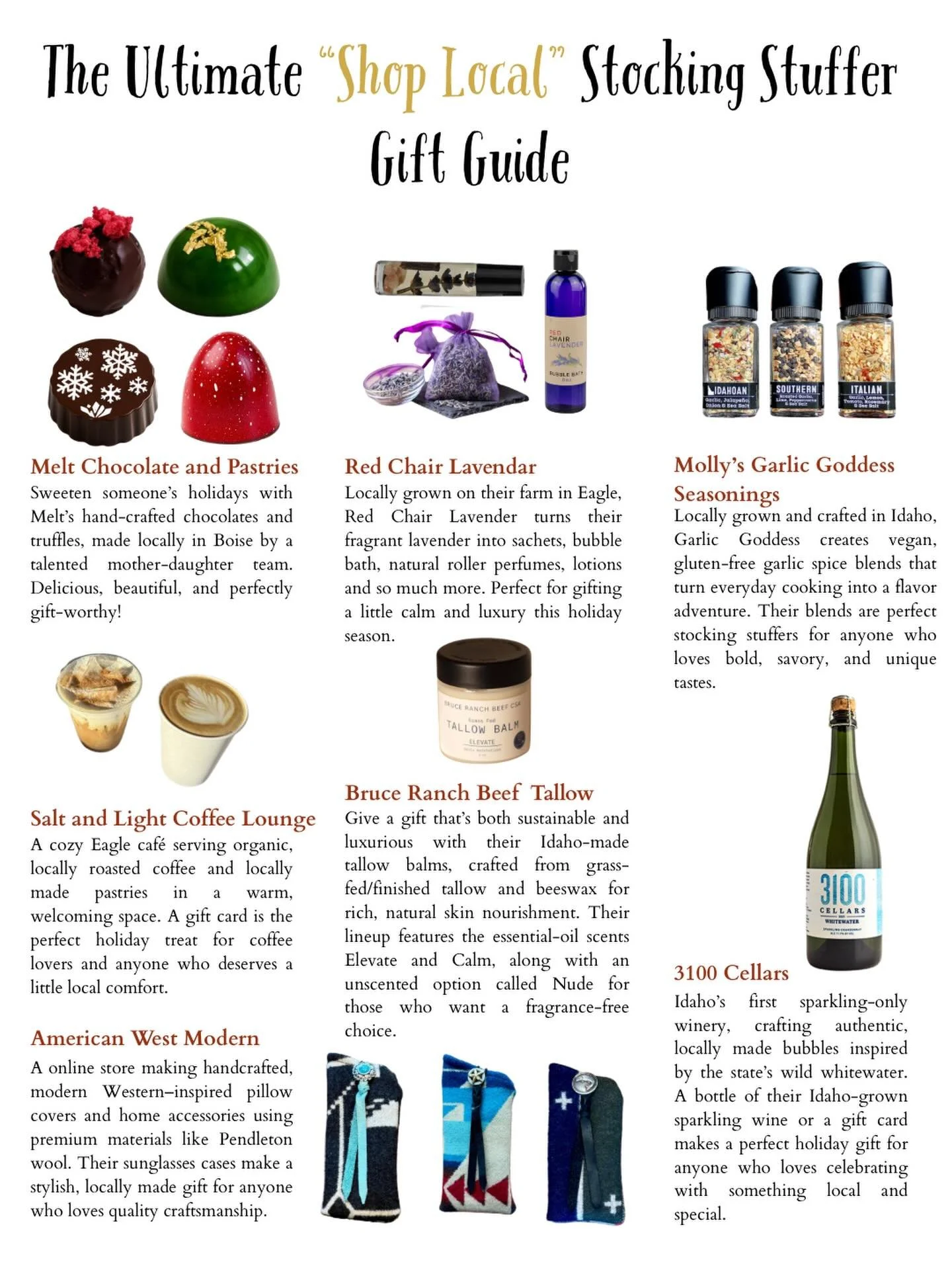 This season, we&rsquo;re celebrating small businesses we genuinely love. These are the kinds of gifts that feel good to give and receive!

We&rsquo;re proud to feature these wonderful brands, each one rooted in quality, care, and craftsmanship. If yo