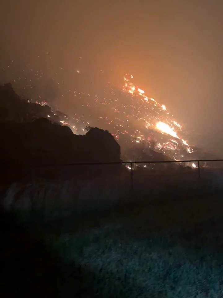FIRE UPDATE:  Josh, along with family members and friends, has been on South Mountain for the past week working to create fire lines to help protect the cattle. Most of our cattle are located near the northeast corner of the Big Grass Fire. 

Over th