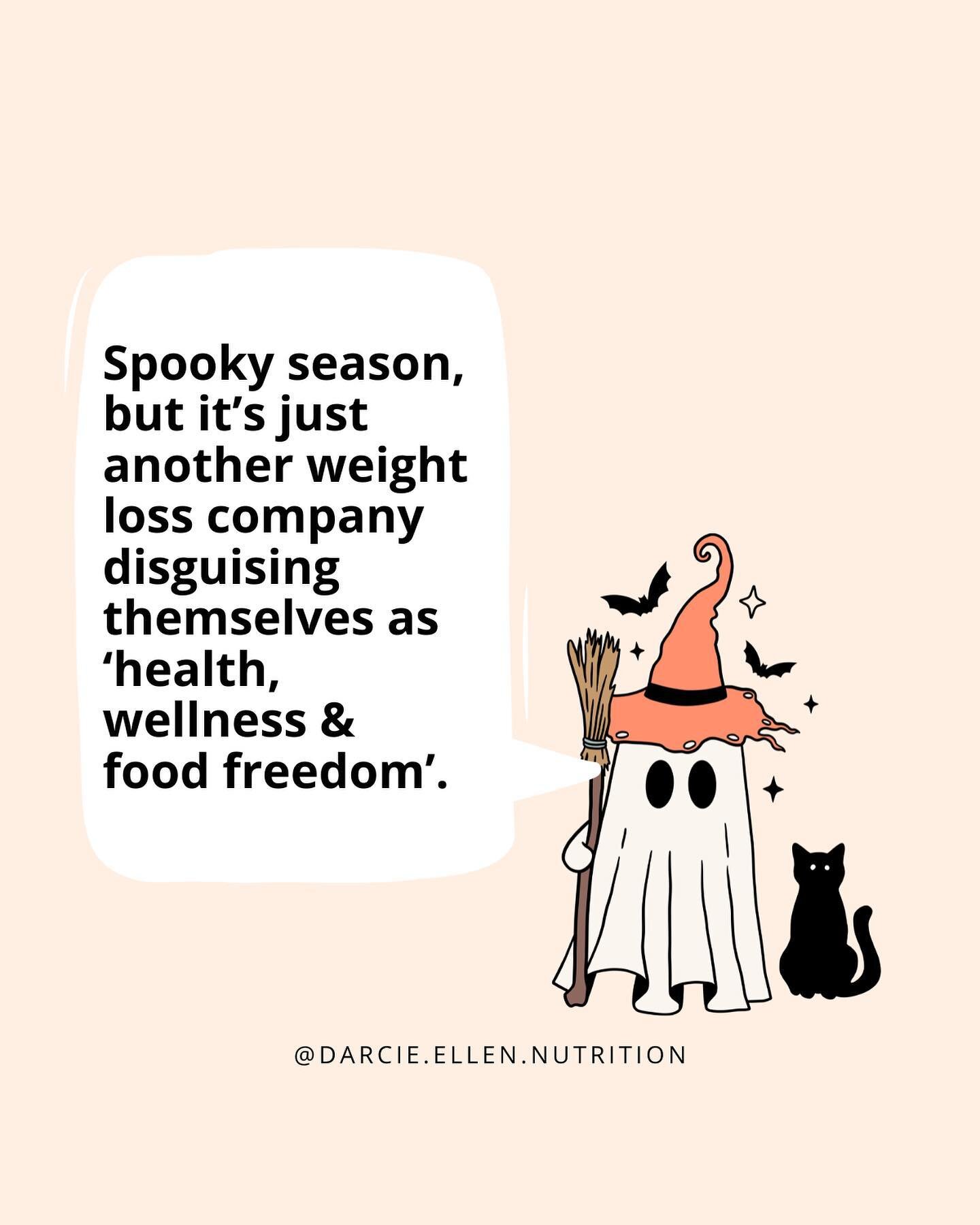 BOO! 👻 

Spooky season is upon us &amp; so are the very real pressures to uphold the unrealistic &amp; unattainable beauty standards, which completely messes with our relationships we have with food and our bodies.

If this resonates, make sure to l