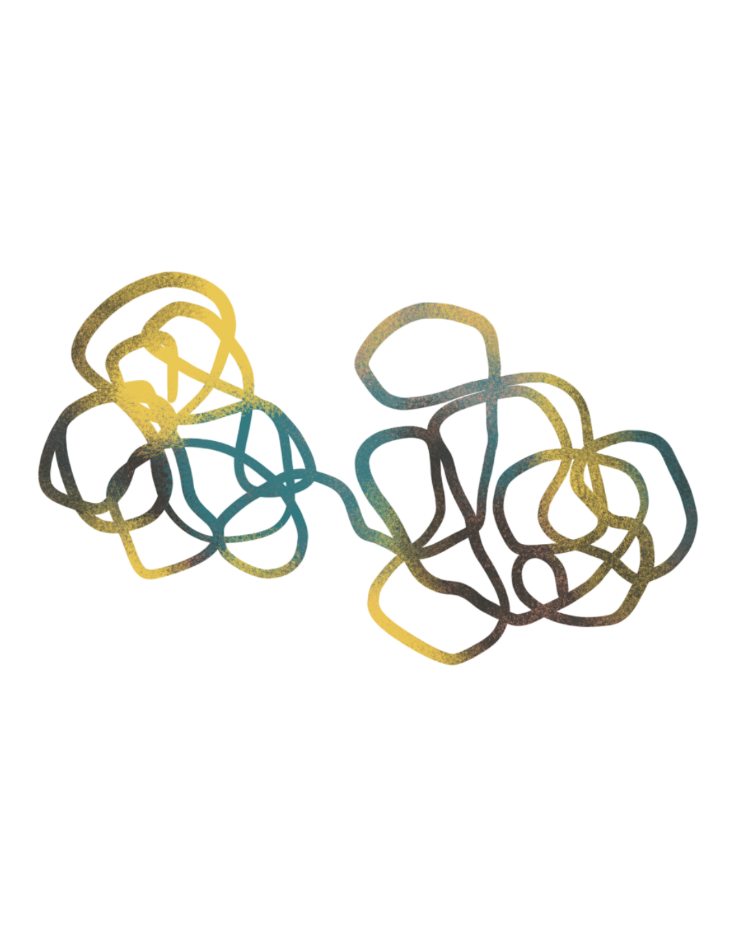 Group of metallic hair ties with multicolored shimmer.