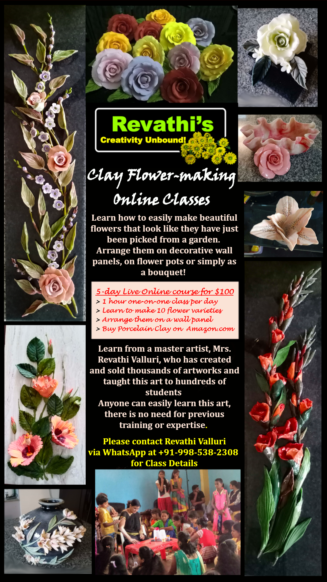Online Clay-flower-making Classes