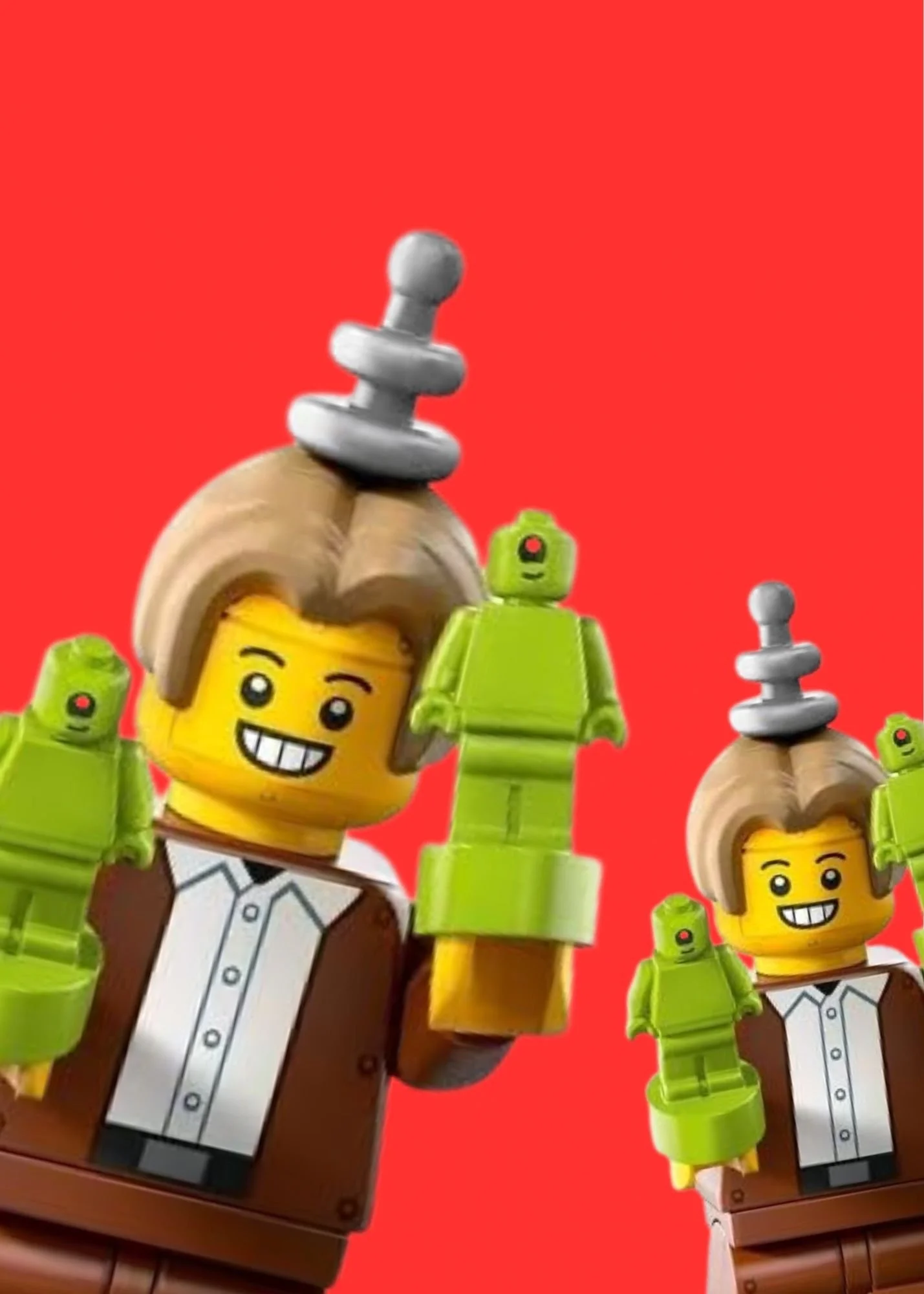 A LEGO Star Wars minifigure with a tan shirt, white cape, and gray pants on a wooden surface.