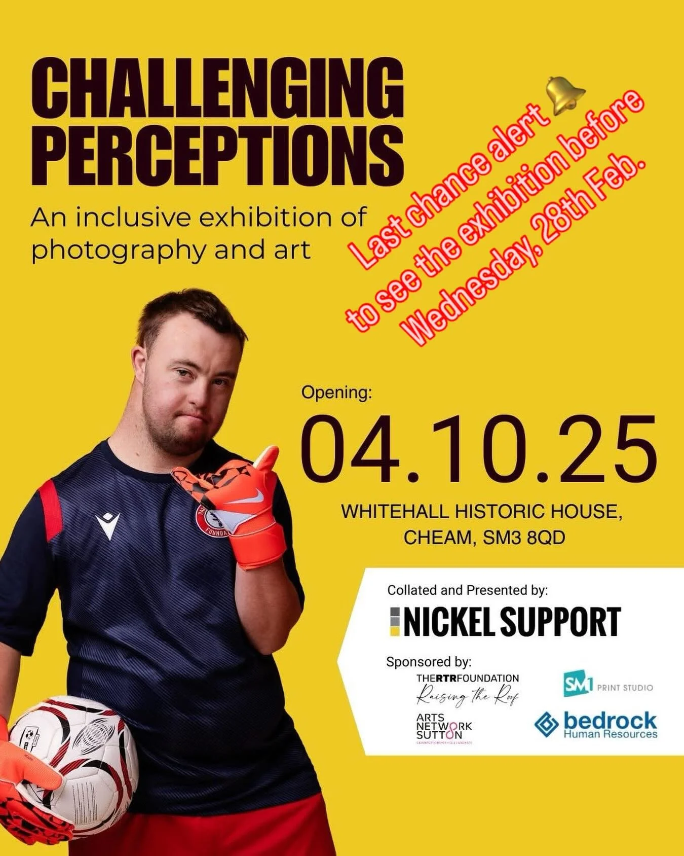 ‼️Last chance alert! ‼️ The Challenging Perceptions exhibition is saying goodbye to the Whitehall Historic House in Cheam Village this Wednesday, 28th Feb. 
Don&rsquo;t miss your chance to see it before it disappears! 👀

Can you guess where it&rsquo