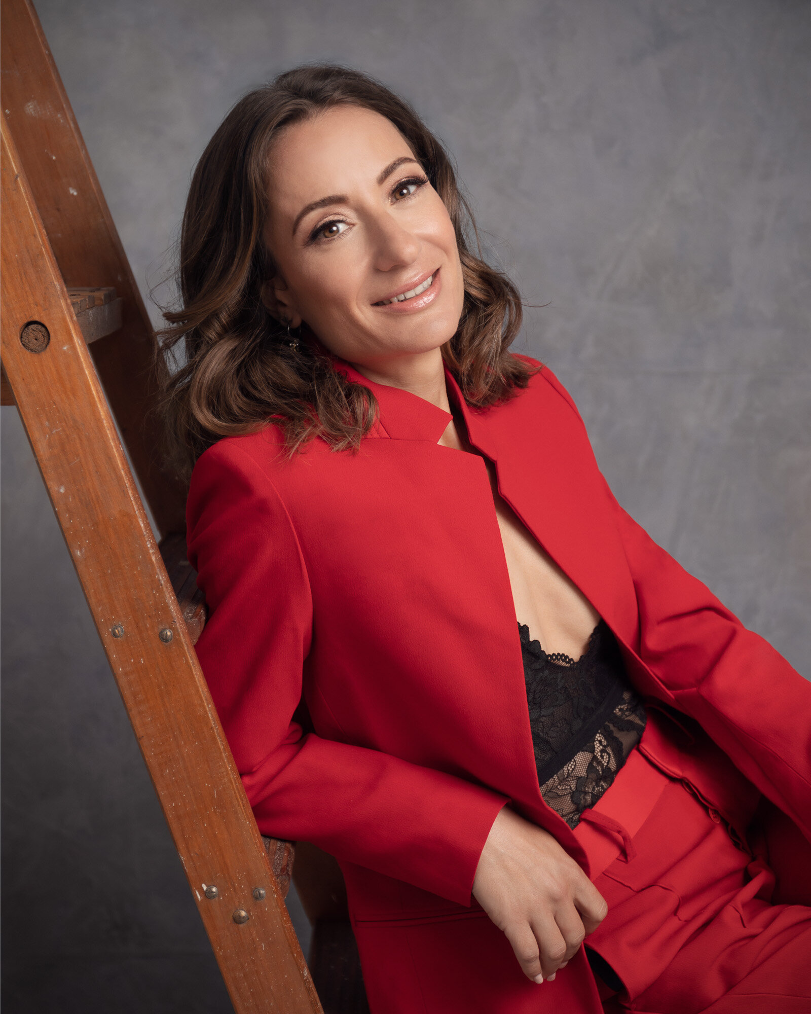 female photography lady in red