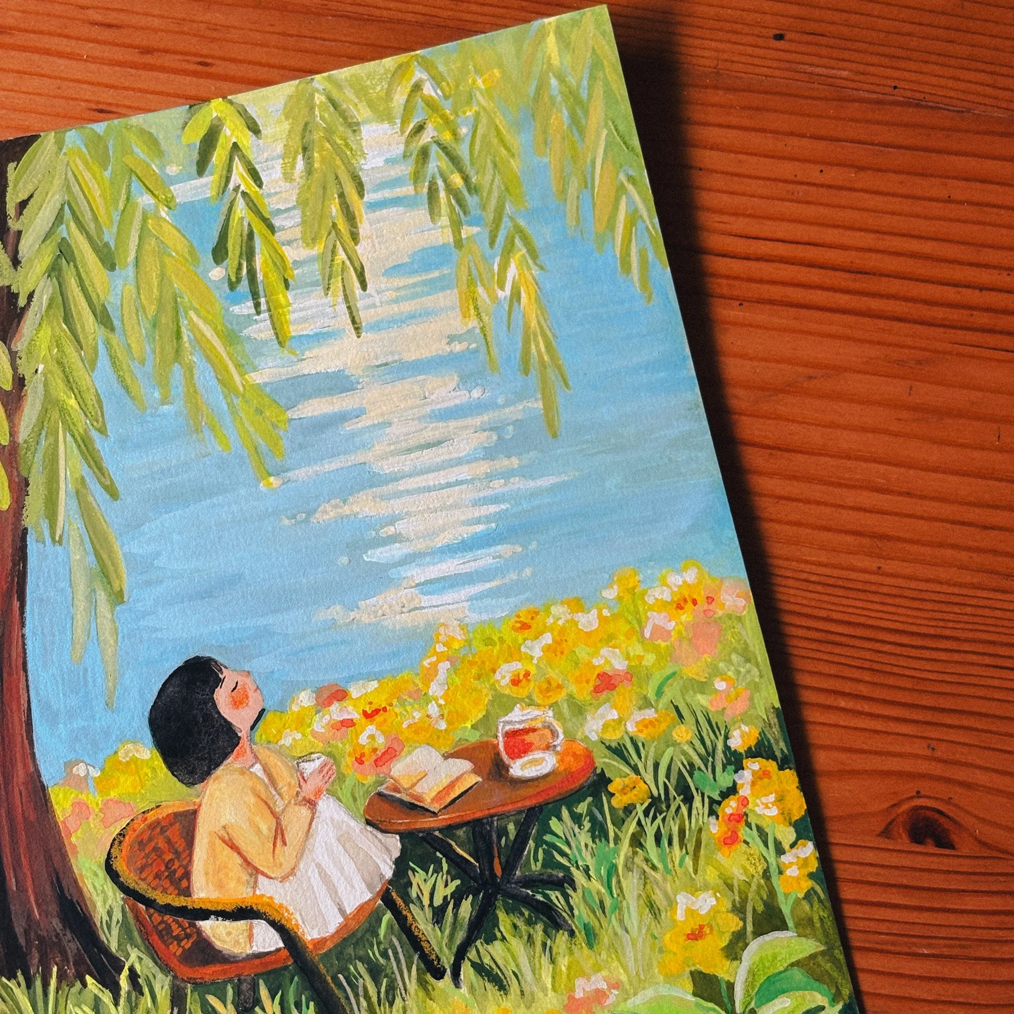 Afternoon Tea in the Garden | Original Painting