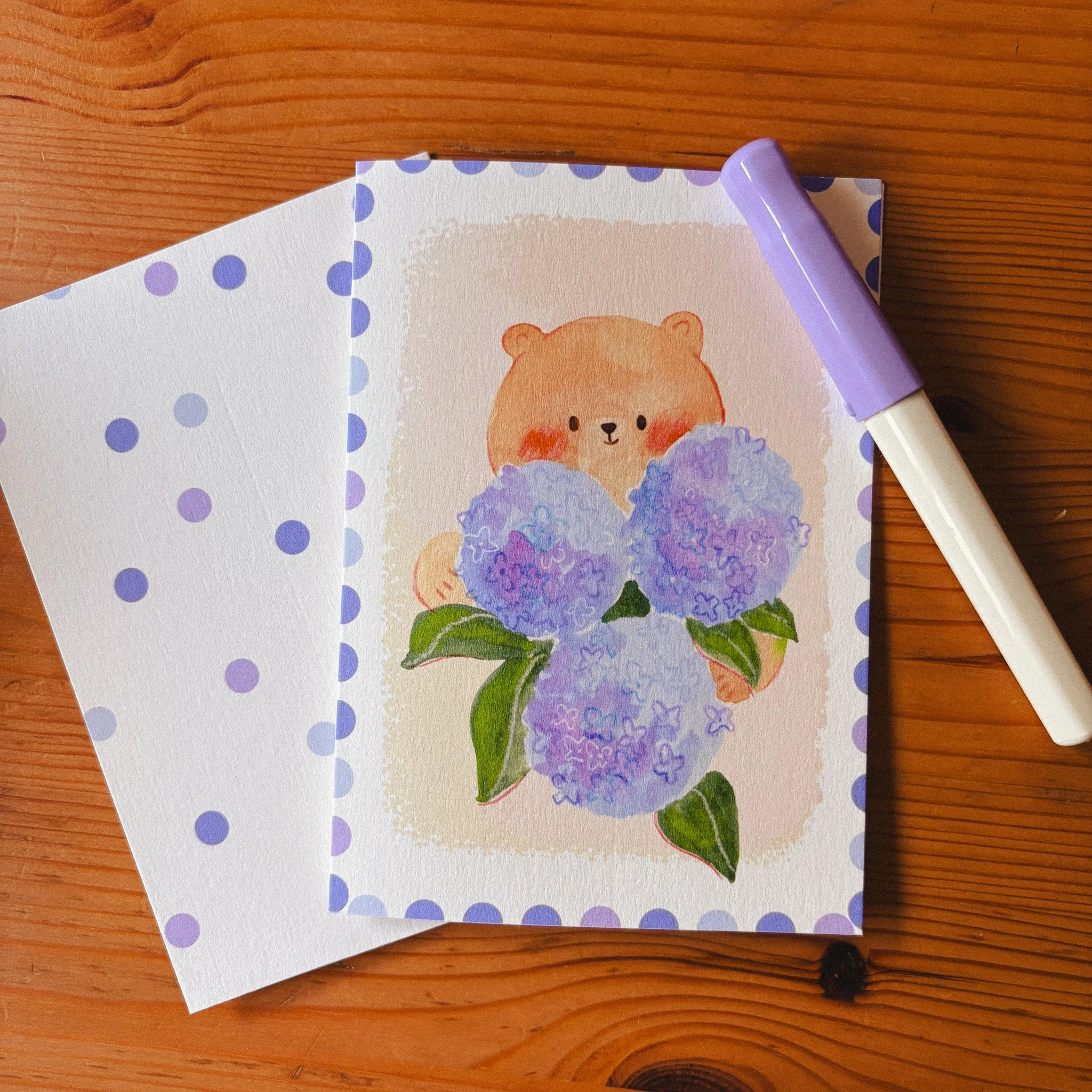 Beary Hydrangea | Greeting Card