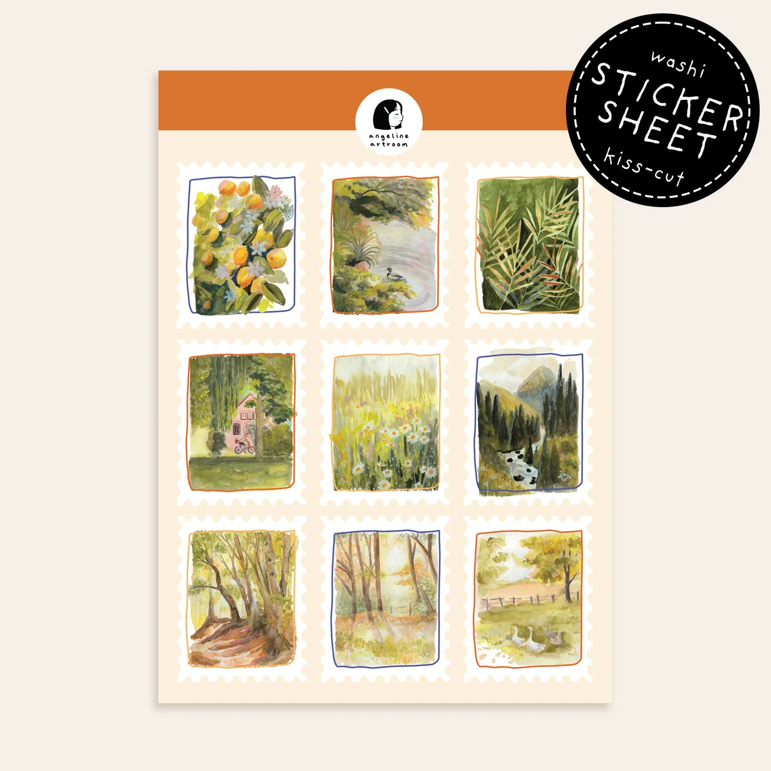 Landscape Stamps | Sticker Sheet