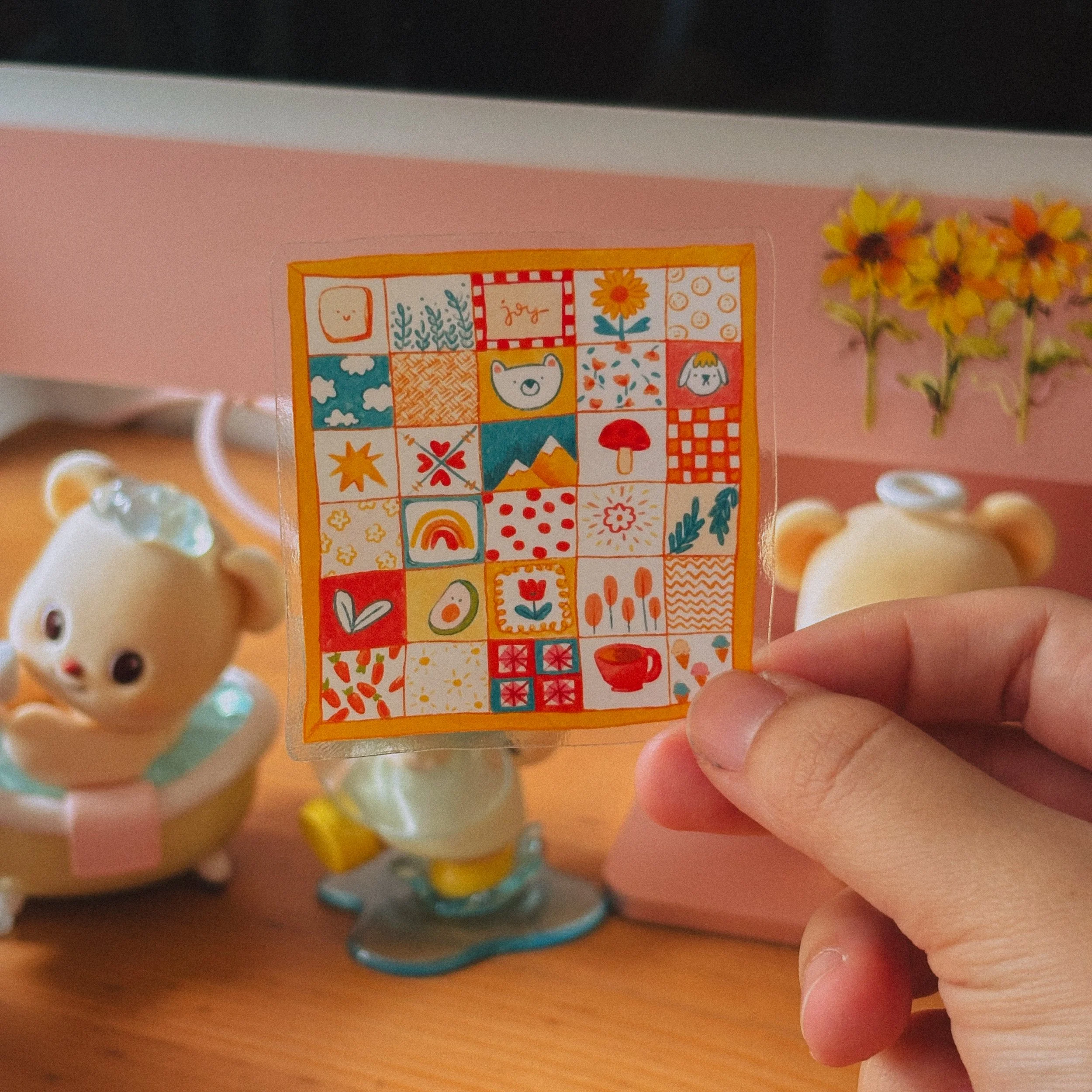Cosy Squares | Transparent Sticker Flake