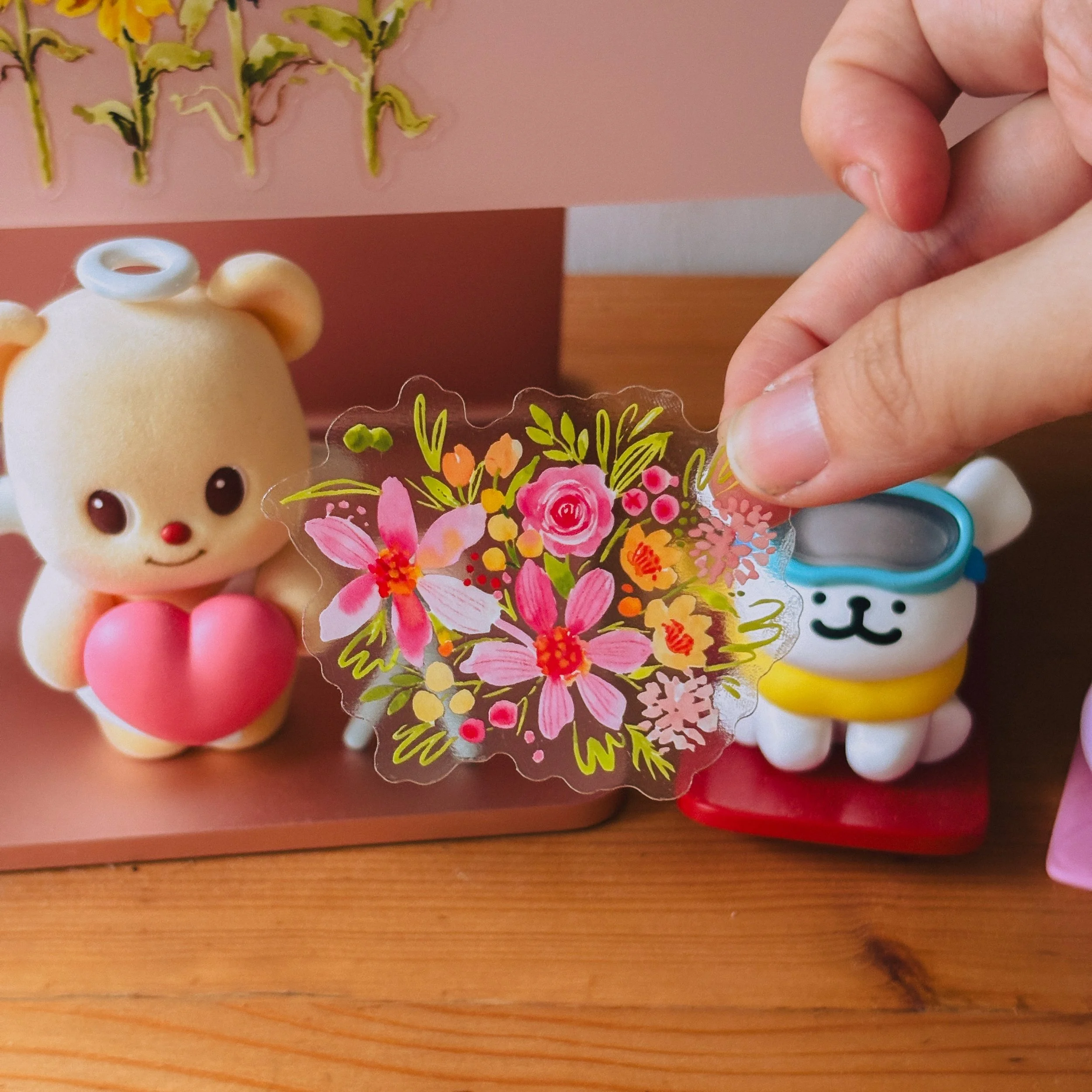 Floral Bouquet | Transparent Sticker Flake