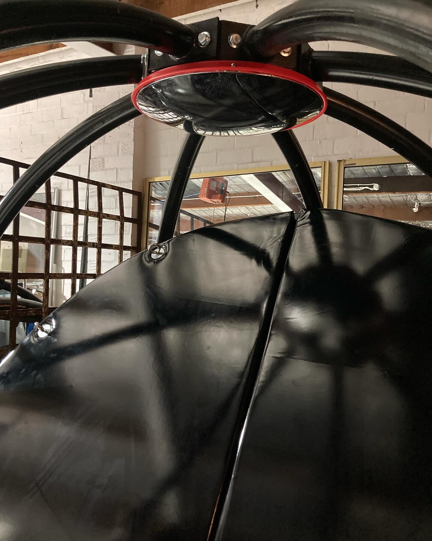 Stop press! My Bondage gyroscope now has a curved mirror at the top so you can see yourself in all your glory spinning in full-on heavy bondage! Why not?