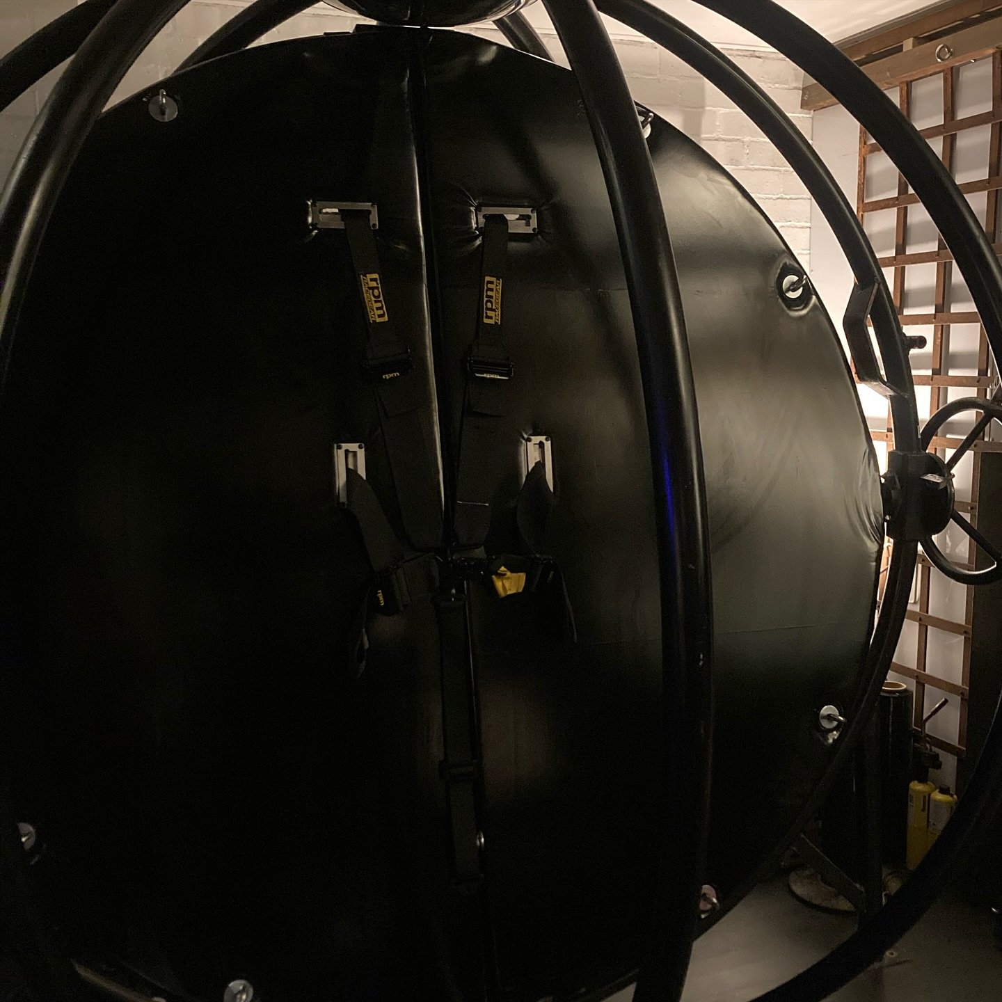 My bondage #gyroscope has finally been outfitted with a 5 point racing harness - just in case we pull G&rsquo;s during session! I&rsquo;m so glad to see my new dungeon slowly getting finished, piece by piece. #mistresstokyo #bondage #gyroscope #sydne
