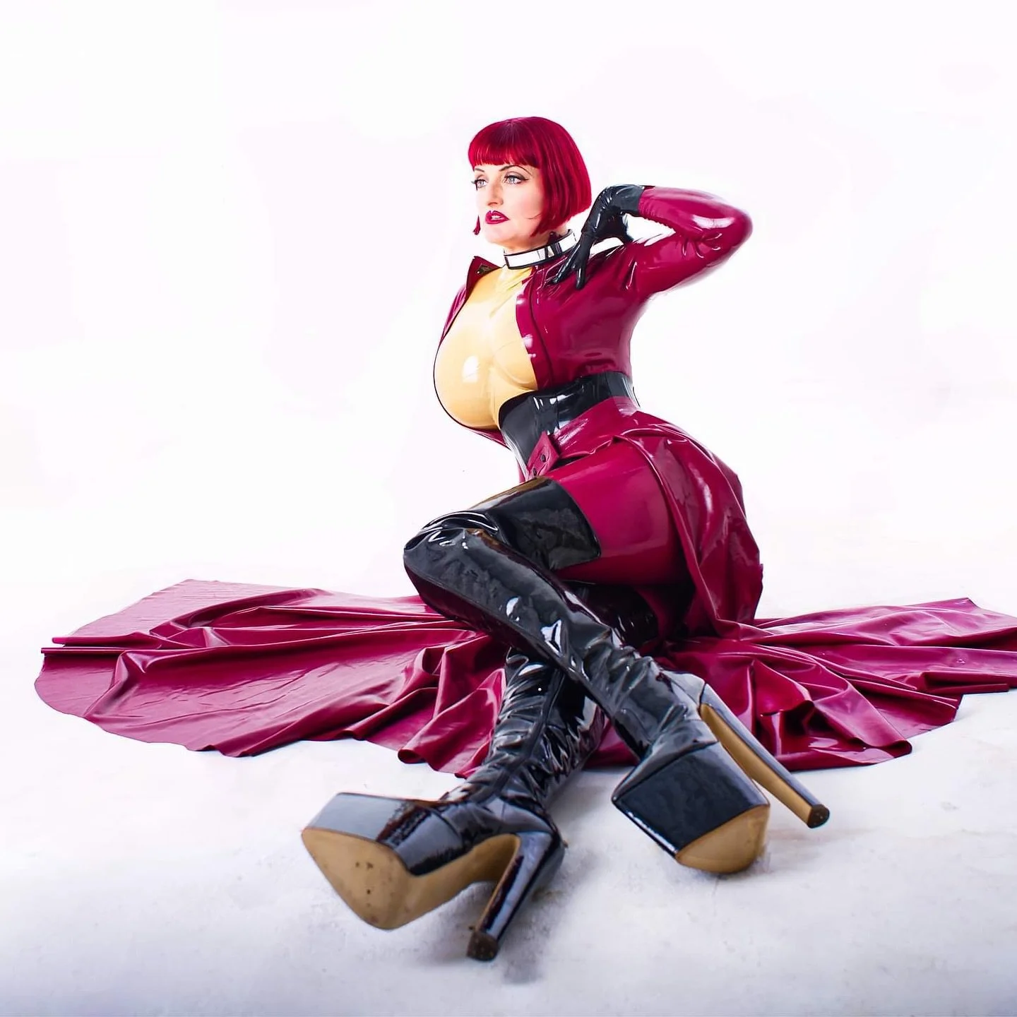 My IG and FB got suspended and permanently disabled Sept 2025. I am rebuilding here, but the content you know and love (and want to see) will now be on Fetlife! Find Me there! Image: @warped.photography . I&rsquo;m wearing a #latex megaboobs #catsuit