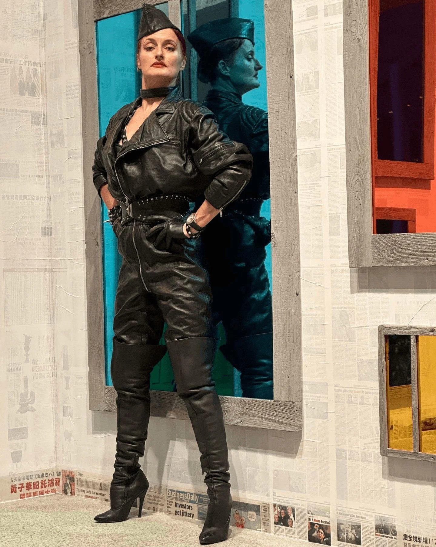 Social media rebuild: After losing 15yrs of socials, I am now no longer connected to so many creatives! Wendel - if you are out there - THANKS AGAIN for these shots of me at the Art Gallery of NSW! #leather #catsuit #artgallerynsw #sydney
