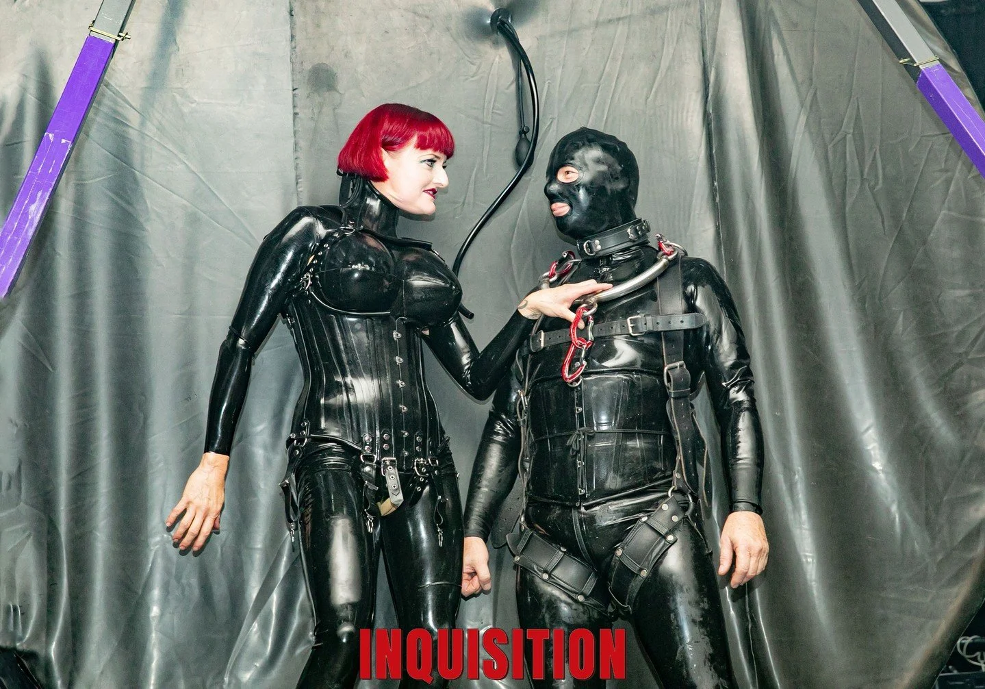 My #latex #vaccube tore pre-show so we couldn't perform at Inquisition at @factory_theatre ! Devastated! So, as part of My social media rebuild, here's shots from Inquisition 2025 were firefly + I did our now famous suspendable #vacbed ! #sydney #inq