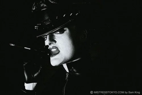 Smoking in leather as shot by Sam King! @samkingart68 #leather #sydney #mistress #mistresstokyo