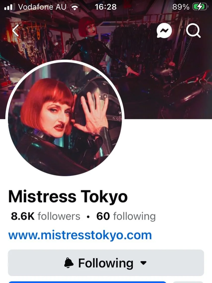 My Facebook page has been suspended because I&rsquo;m a bad person! Don&rsquo;t follow me there, follow me here or on my telegram channel! https://t.me/mistresstokyo #mistresstokyo #facebooksucks