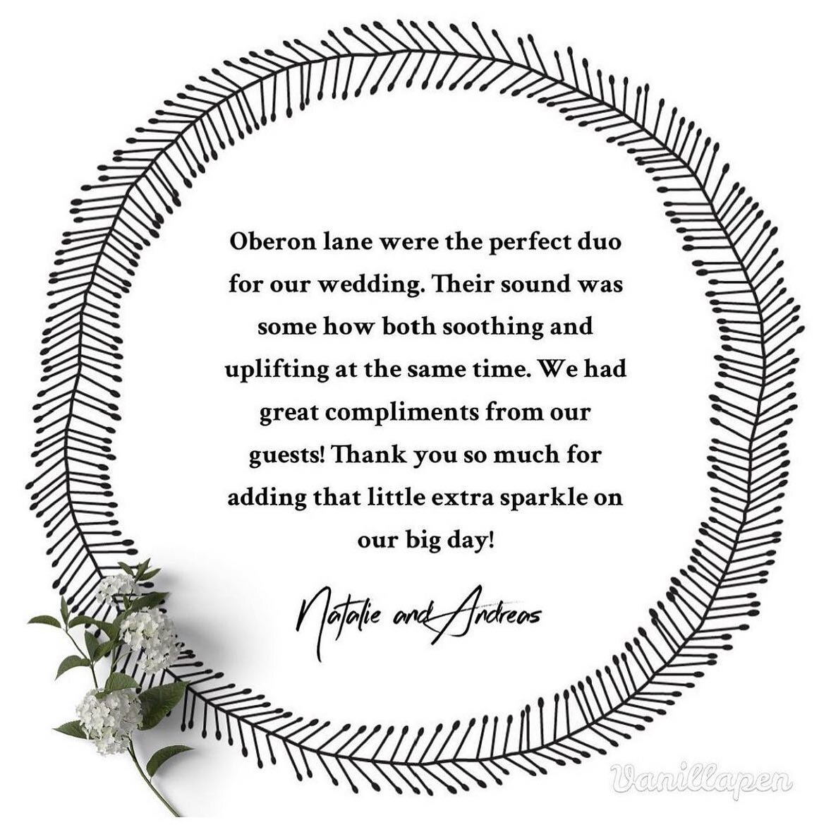 🌿Testimonial 🌿

 #sydneyweddingbands #livemusicsydney #tasmaniaweddings #tasmaniaweddingmusic #southernhighlandsweddings #countryweddings #oberonlaneweddings #oberonlane #sydneylivemusic #weddingbands #sydneyweddingduos #sydneyweddingmusic #souther