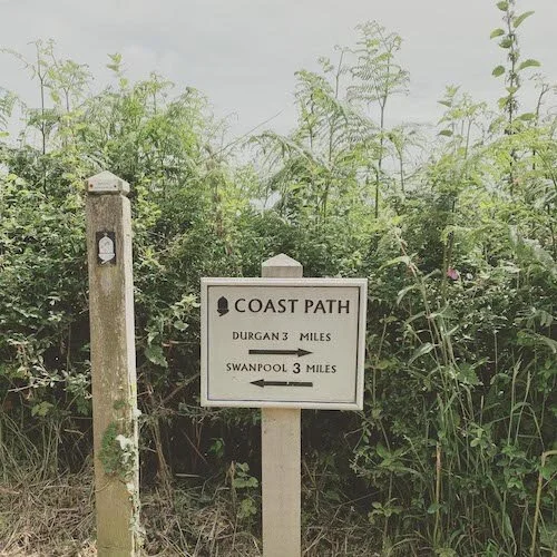 Coast path directions at Nansidwell