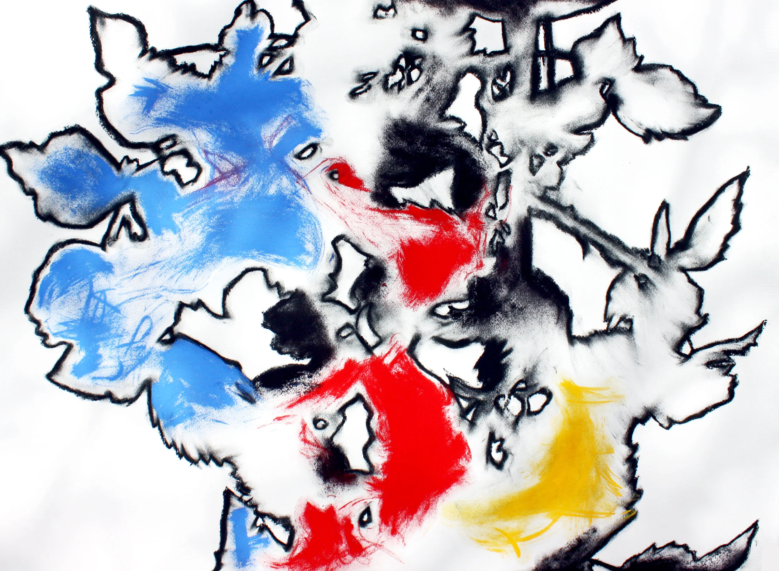 “Ombres”, 2017, pastels secs, 50 x 65 cm