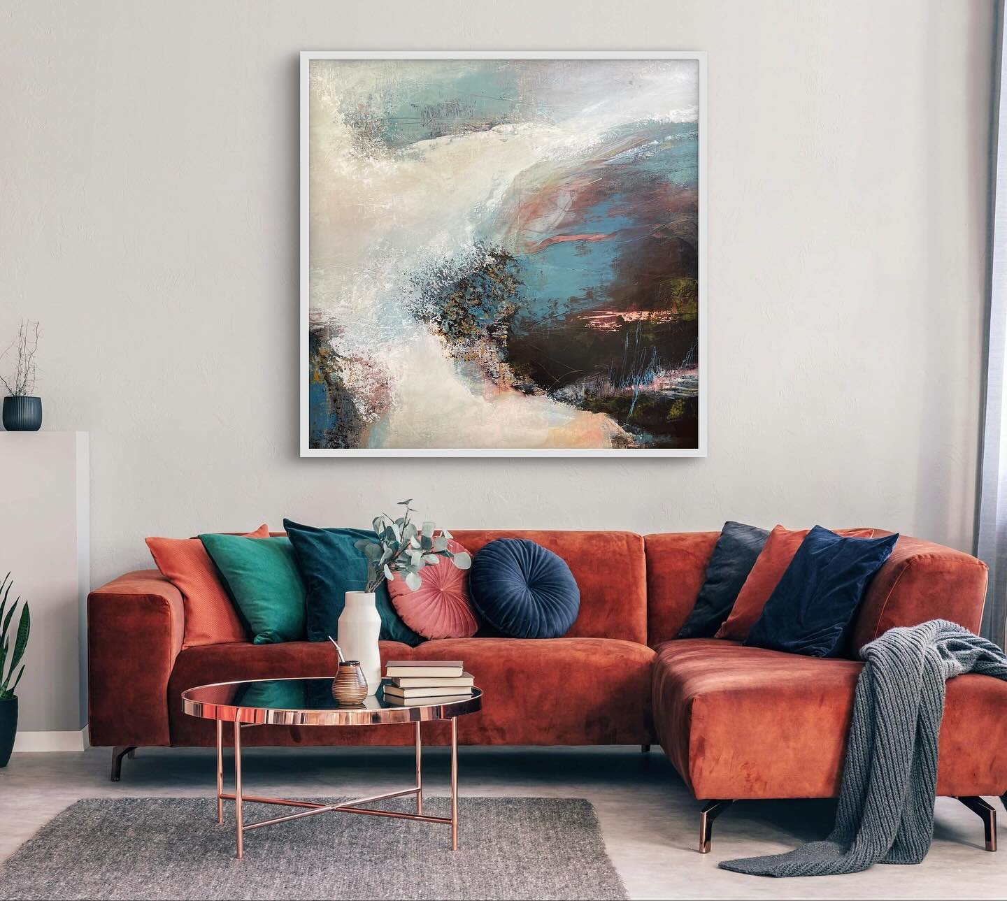 Shifting Between Then and Now
100 x 100cm

This was one of those &ldquo;problem child&rdquo; paintings. It came close to completion 3 or 4 times but each time, just as I felt I was making good progress, I would do something that led it in a totally d
