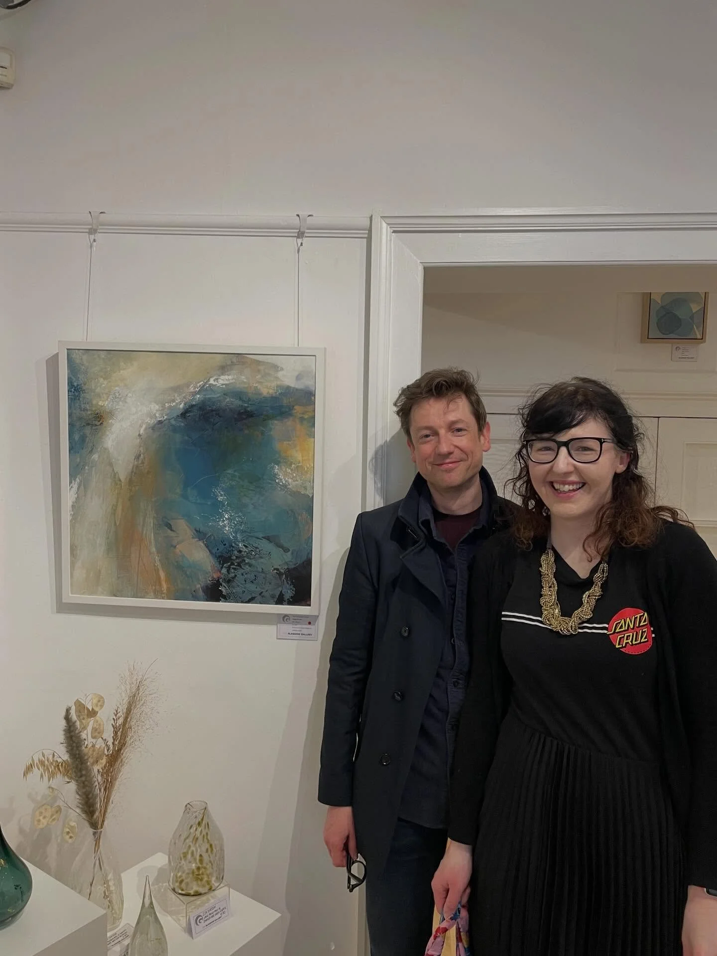 Many thanks to @glasgowgallery for a fabulous afternoon (and the beautiful flowers) at the opening of Colour Unbound. So much fun catching up with other artist friends including @mlmmcdonald who is exhibiting alongside myself and @katysawreyart and @