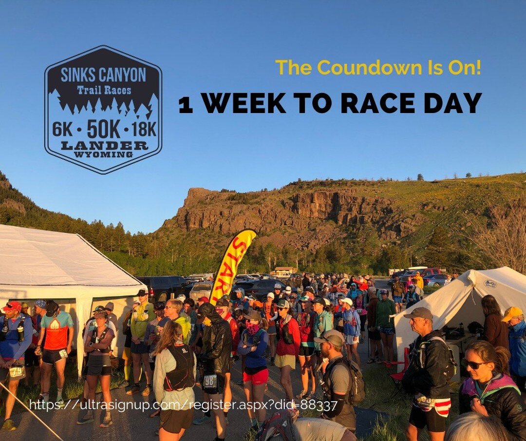 Ok folks! We are ONE week away from the 2022 Sinks Canyon Trail Races! We'll see you in Sinks!

https://www.landerrunning.org/sinks-canyon-trail-races

#seeyouinSinks
#sinkscanyontrailraces #windriverrunning #trailrunning #scarparun #noplacetoofar #l