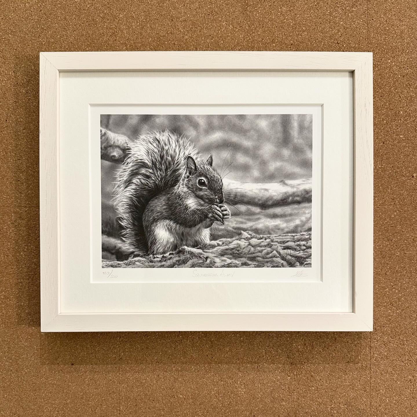 And a slightly different off-white moulding for this squirrel print
