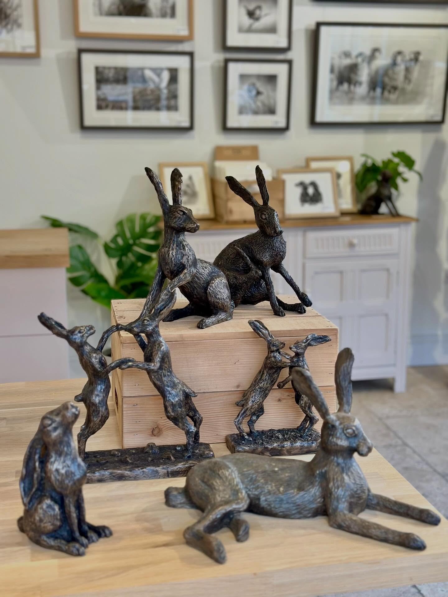 Whether it&rsquo;s pencil drawings, or bronze sculptures, hares provide artists with such an interesting subject matter. 

Bronze hare sculptures by John Rattenbury (@j.rattenbury), available at the Helmsley Gallery
