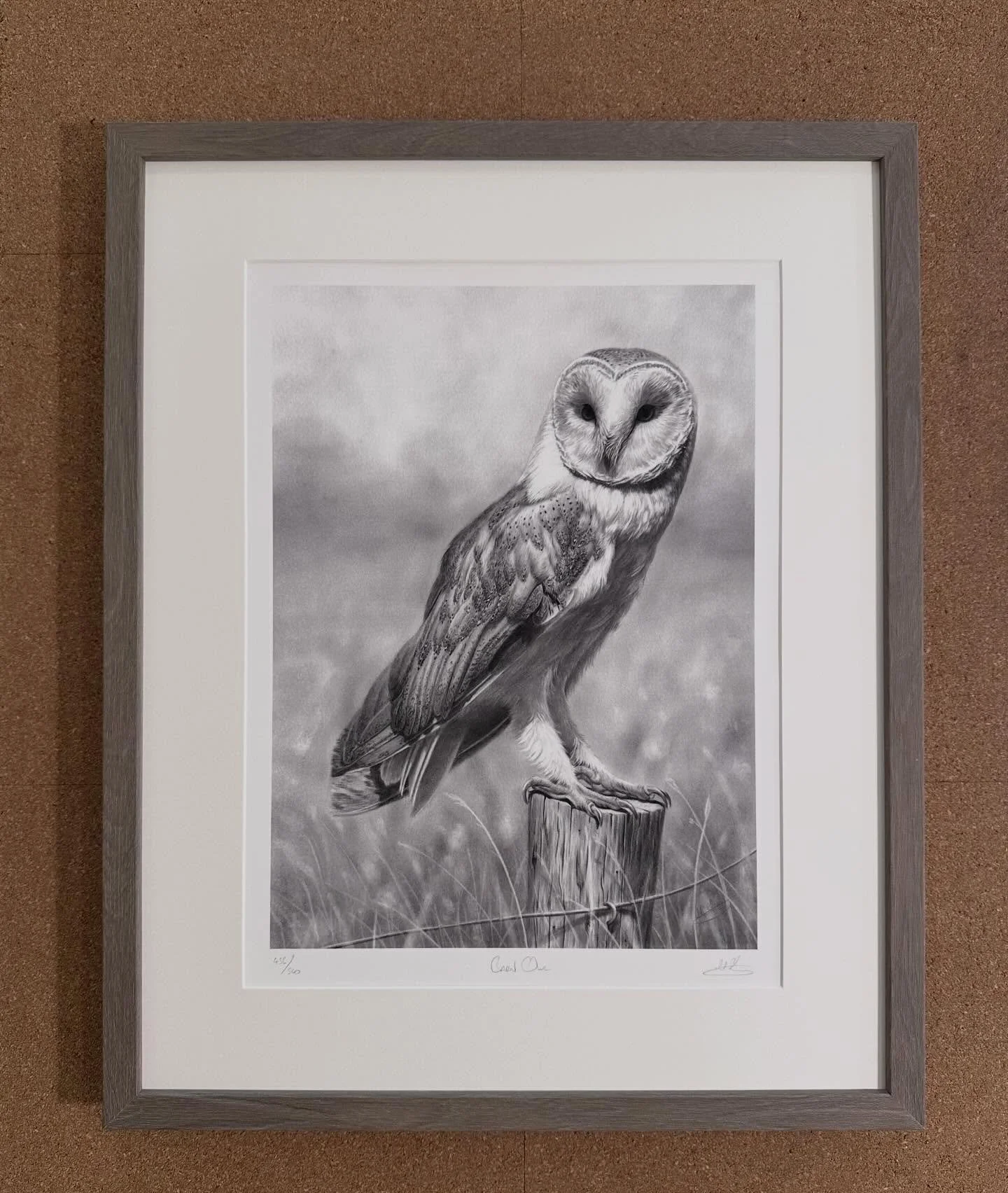 This &lsquo;Barn Owl&rsquo; limited edition print seems to be going fast&mdash;it looks like it might be the next one to sell out! There are just over forty prints left out of the edition of 500. And here it is, beautifully framed in a walnut mouldin