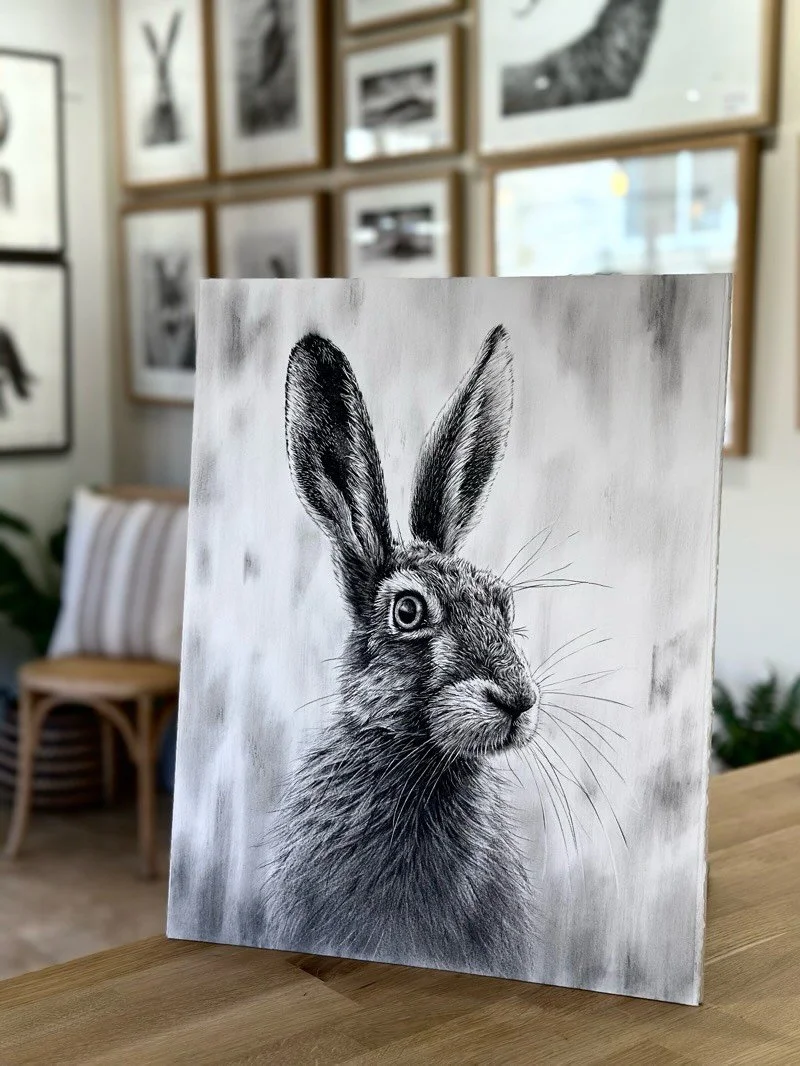 I think I&rsquo;m calling this one done.  I&rsquo;ll get it mounted and framed this week, so the original should be hanging in Helmsley very soon.  The hare is based off a beautiful photograph by @kevin.murray271