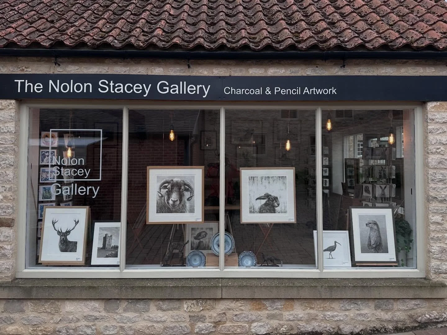 Had a switch around of some of the frames in the window this morning. I always think the hare and stag work really well together