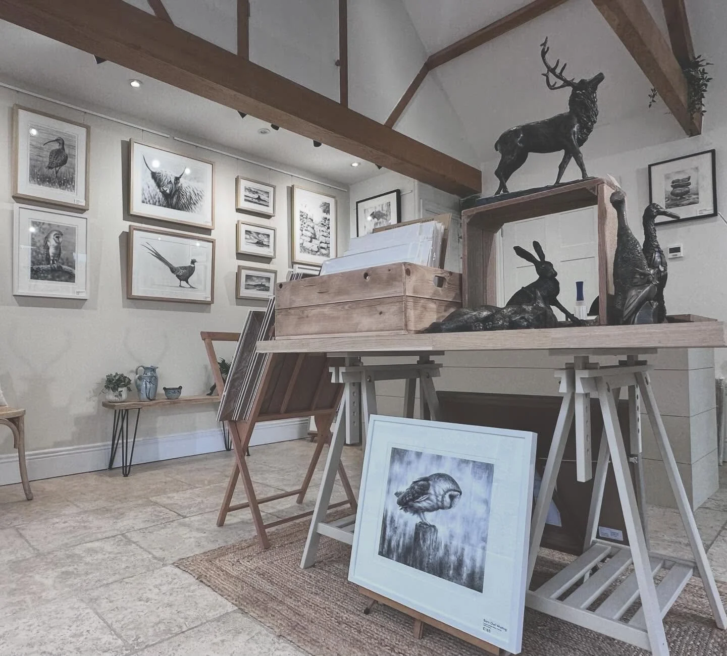 Barn Owl Waiting limited edition print sat below @j.rattenbury stag.