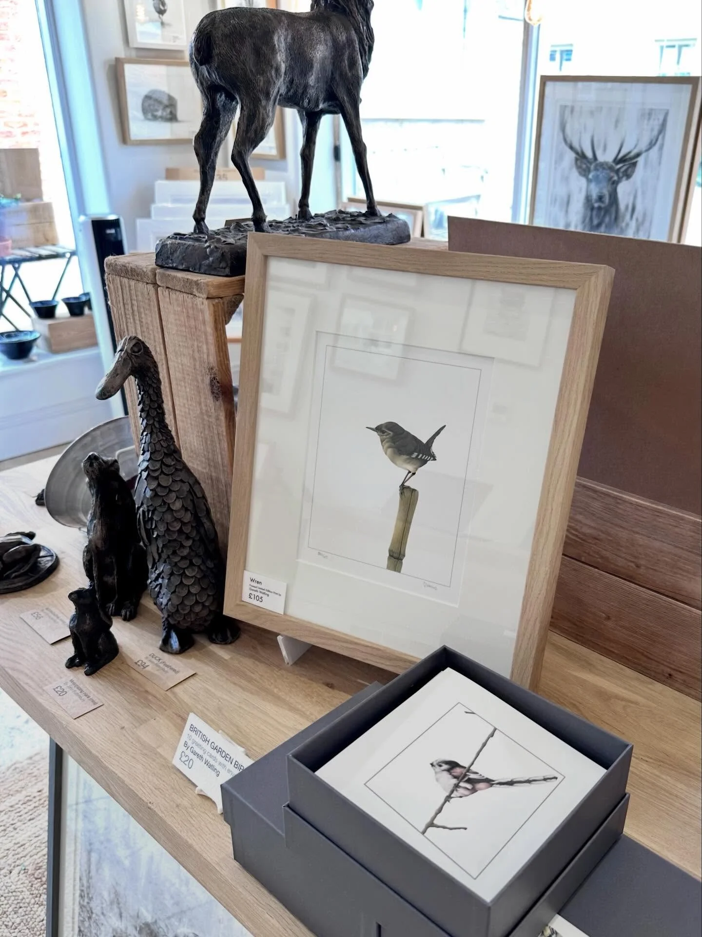 In addition to his greetings cards, we currently have a few of Gareth Watling&rsquo;s bird prints framed up in both galleries. Gareth specialises in small, but intricately detailed paintings of British birds.