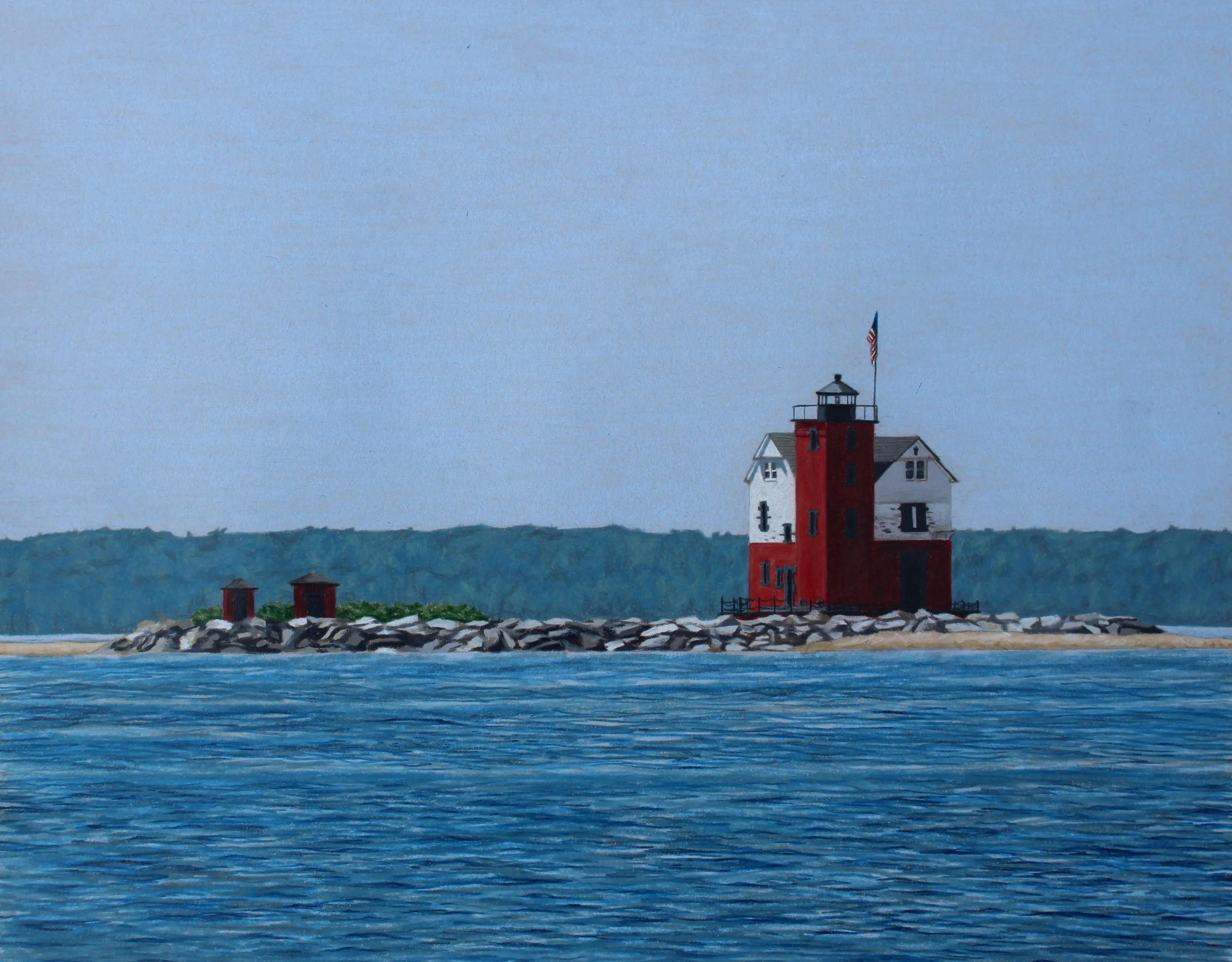 Round Island Lighthouse, print