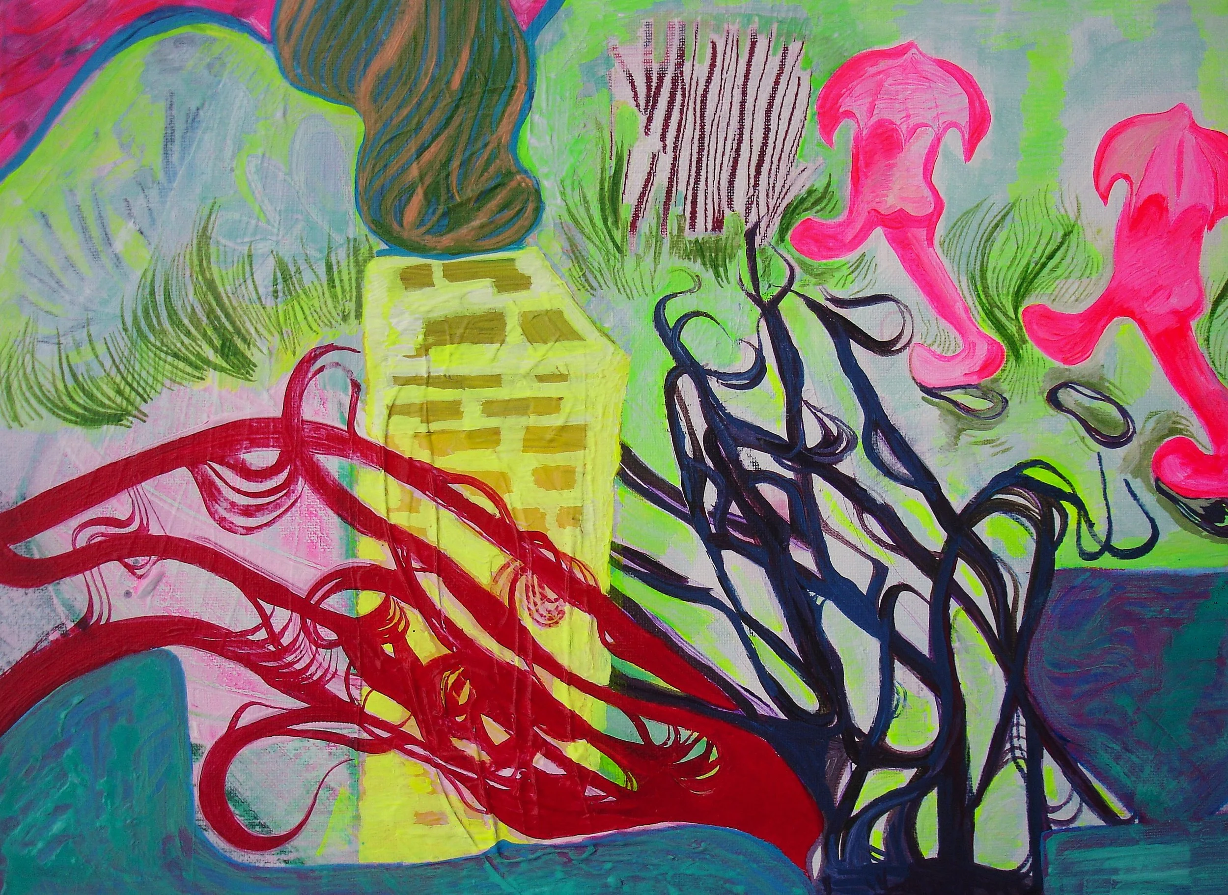 DOPPELGANGER, 2026, Acrylics on canvas, 30 x 40 cm 