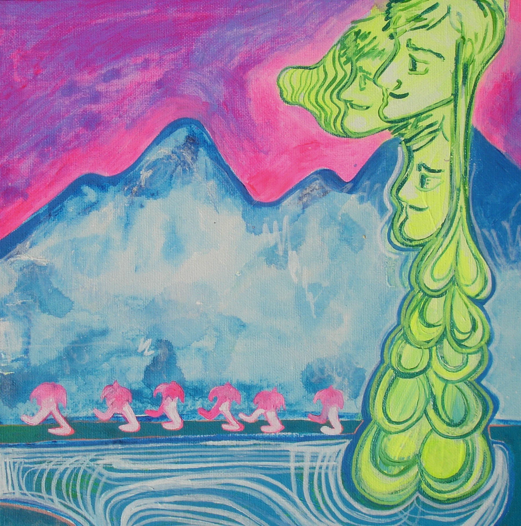 PROCESSION, 2026, Acrylics on canvas, 40 x 40 cm 
