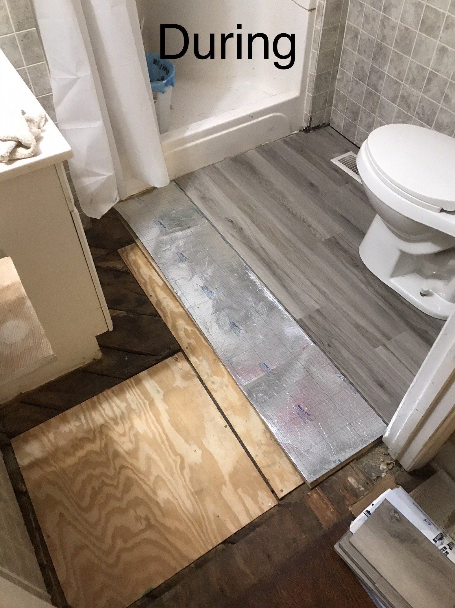 Millers Creek, NC bathroom floor replacement.