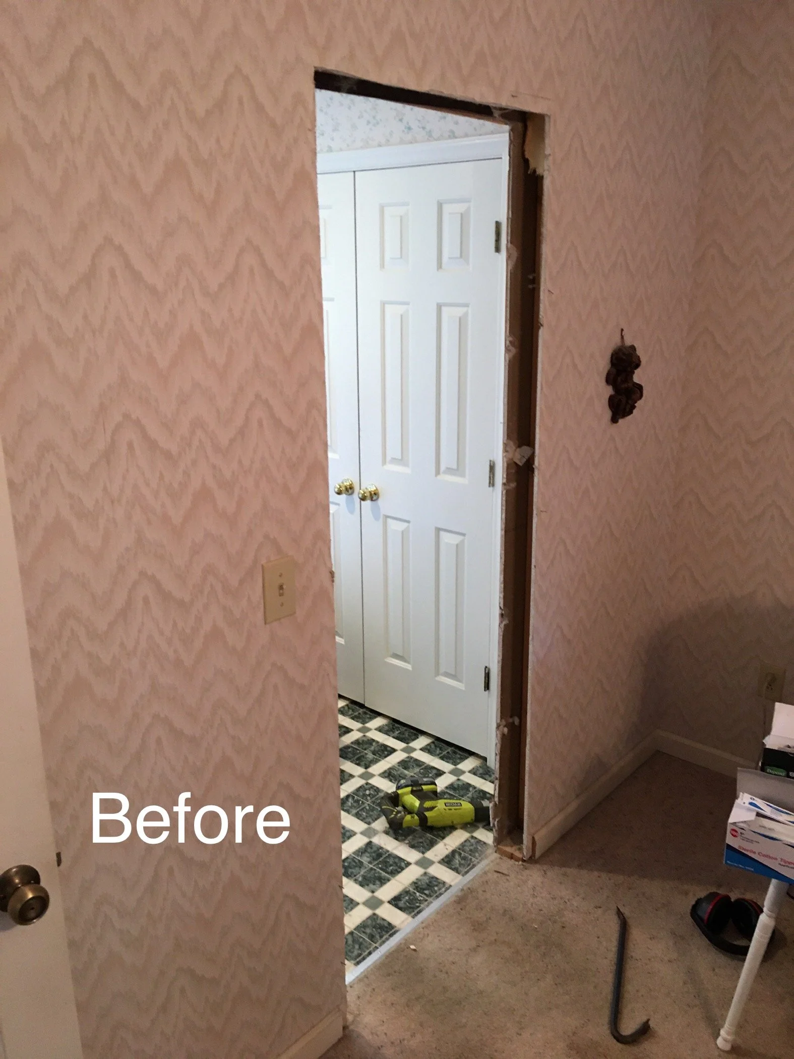 Door widening in Dobson, NC to make it wheelchair and handicap accessible.