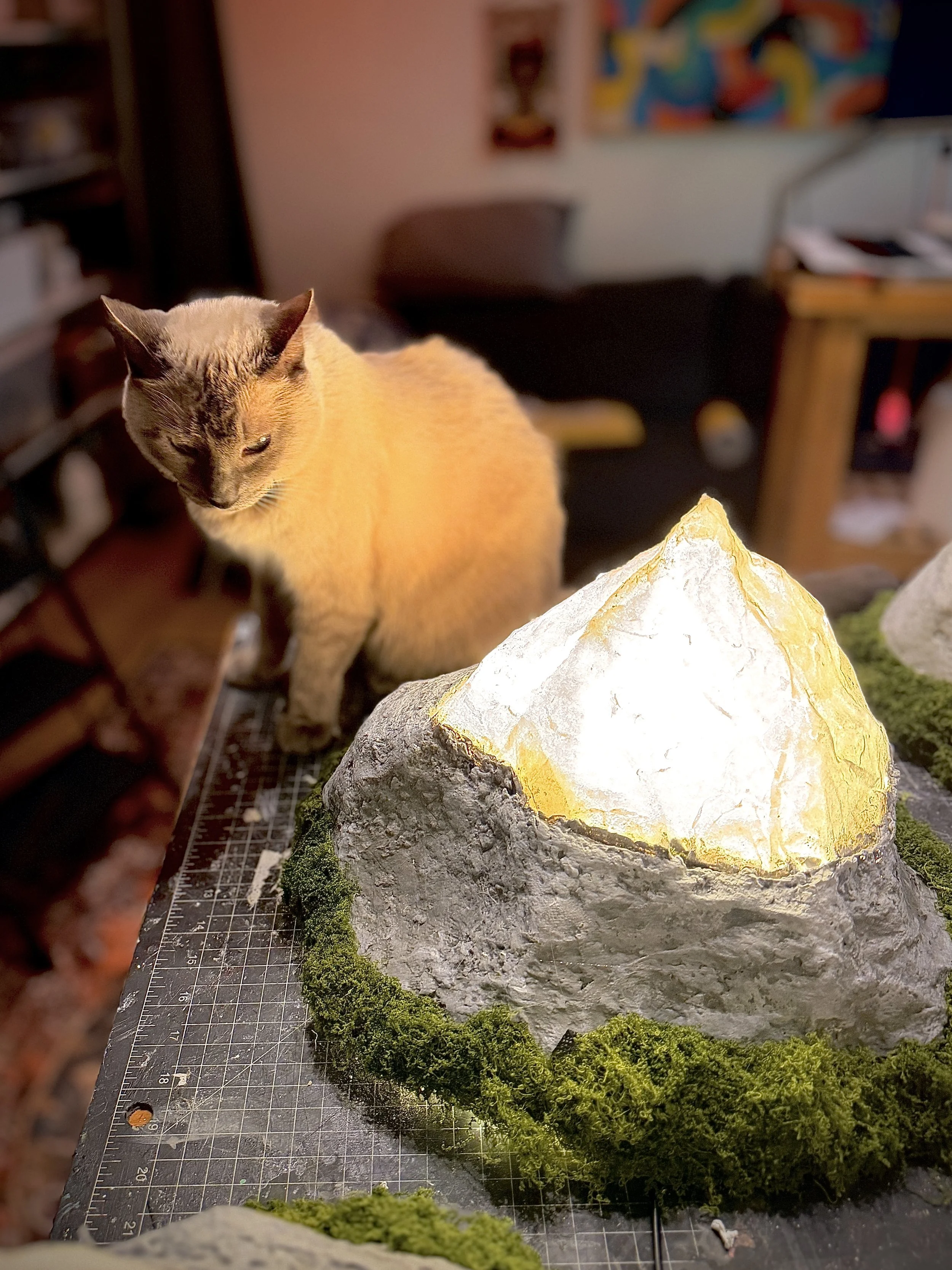 Mt. Olampus, a handmade snowcapped mountain lamp by Barak Hardley
